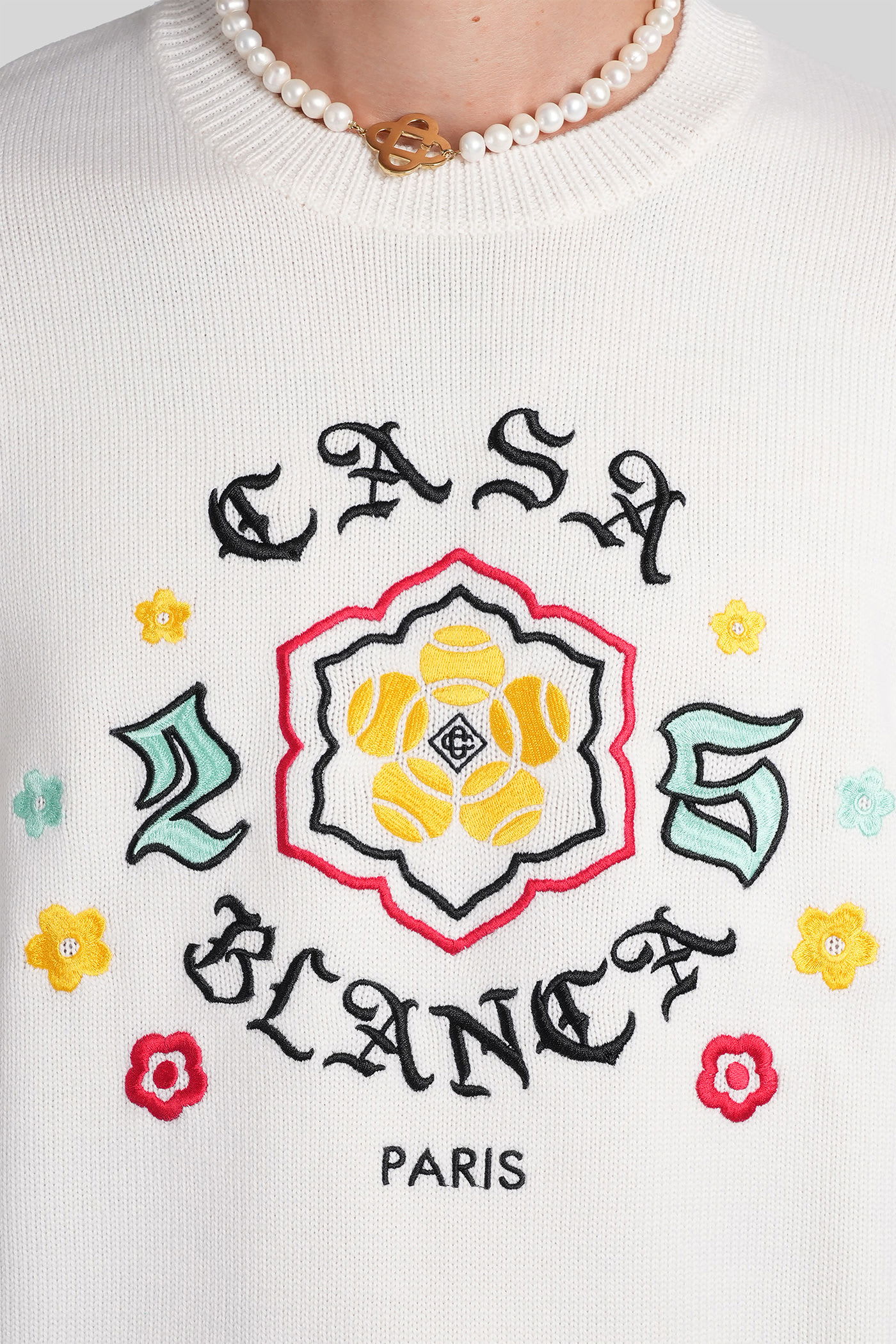 Casablanca Knitwear In Beige Wool In White