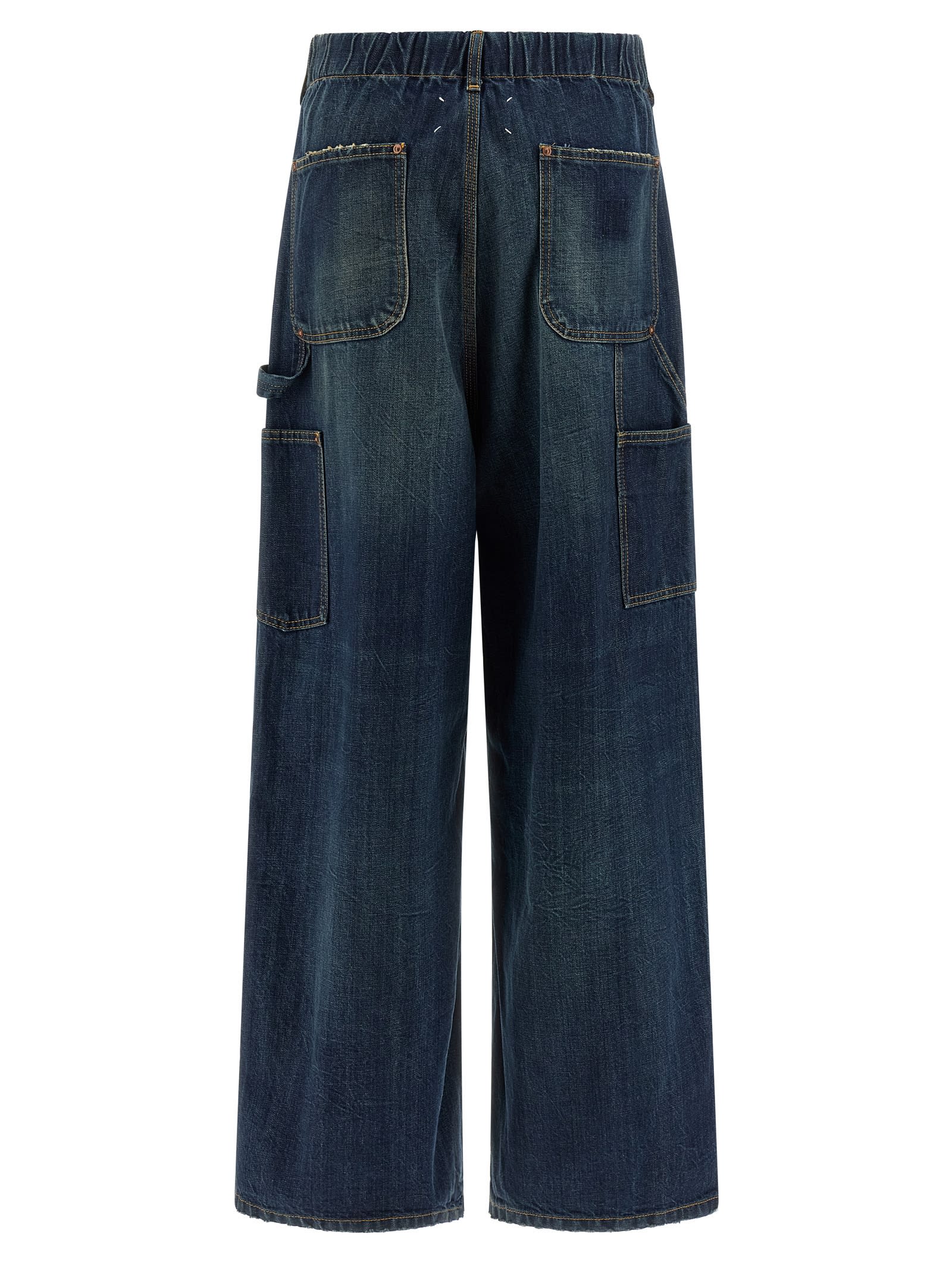 Maison Margiela Comfortable Wide Leg Work Jeans In Blue