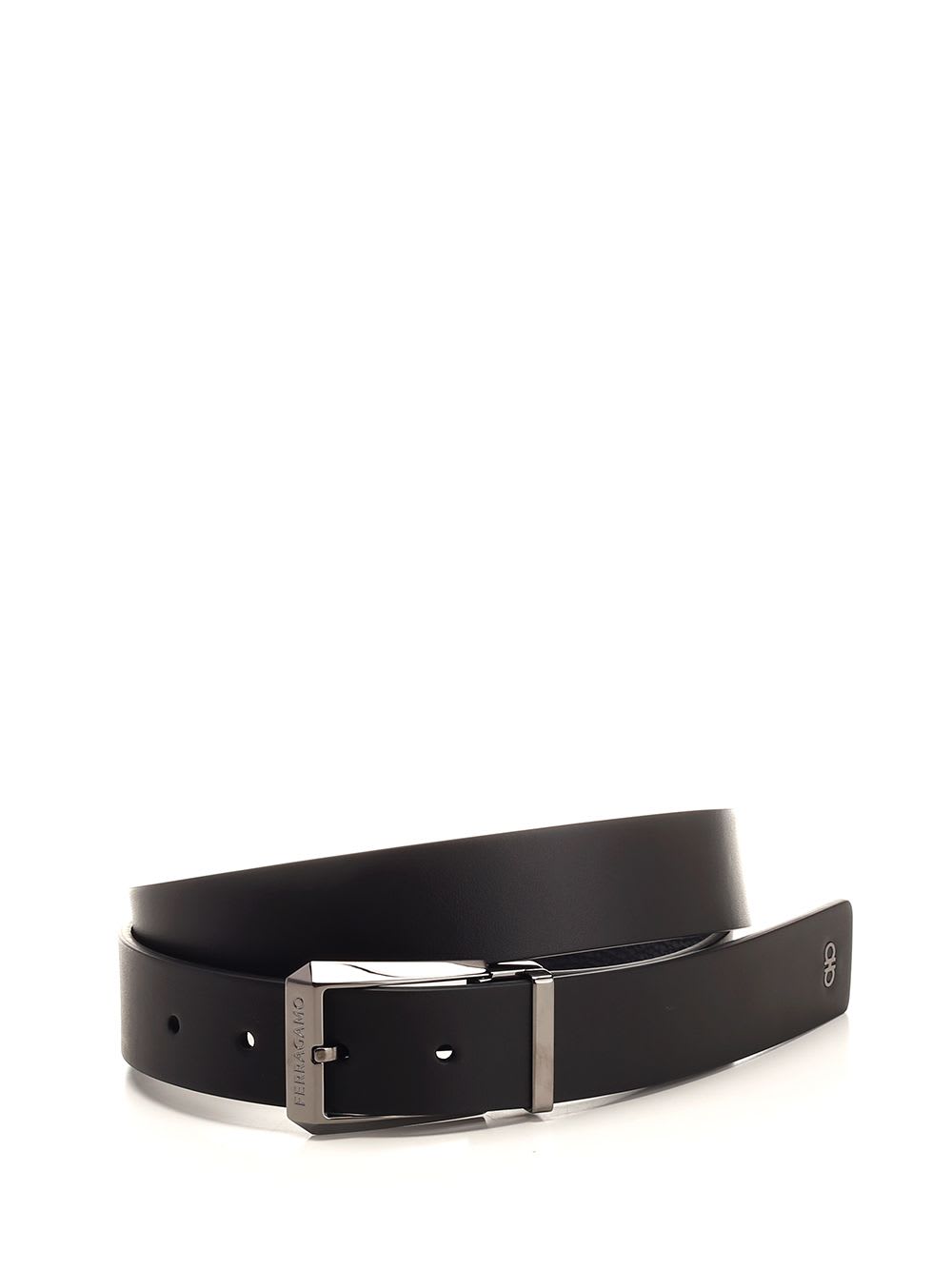 Shop Ferragamo Leather Belt In Blue/black