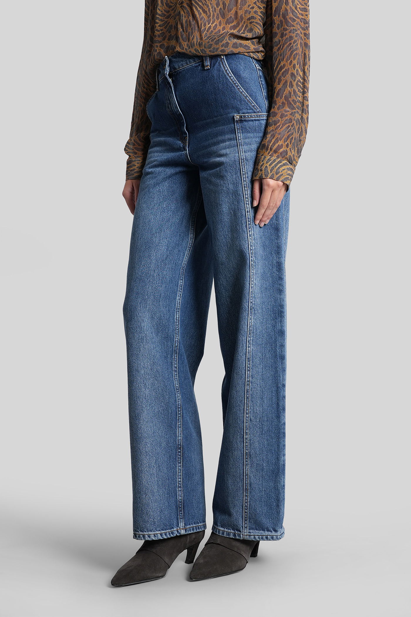 Iro Eimeo Jeans In Blue Cotton In Blue