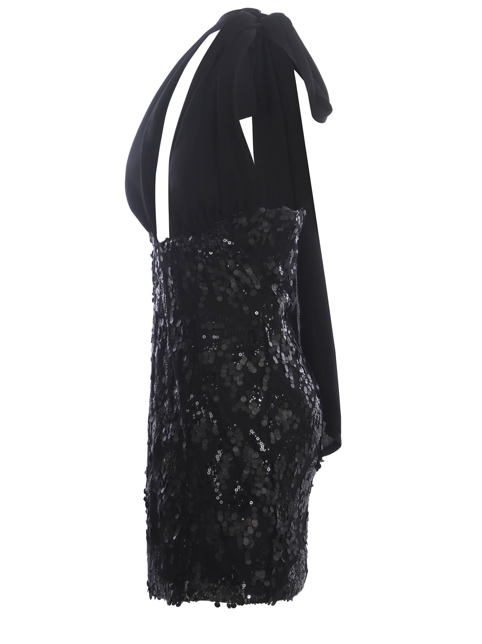 Shop Rotate Birger Christensen Dress Rotate Made With Sequins In Black