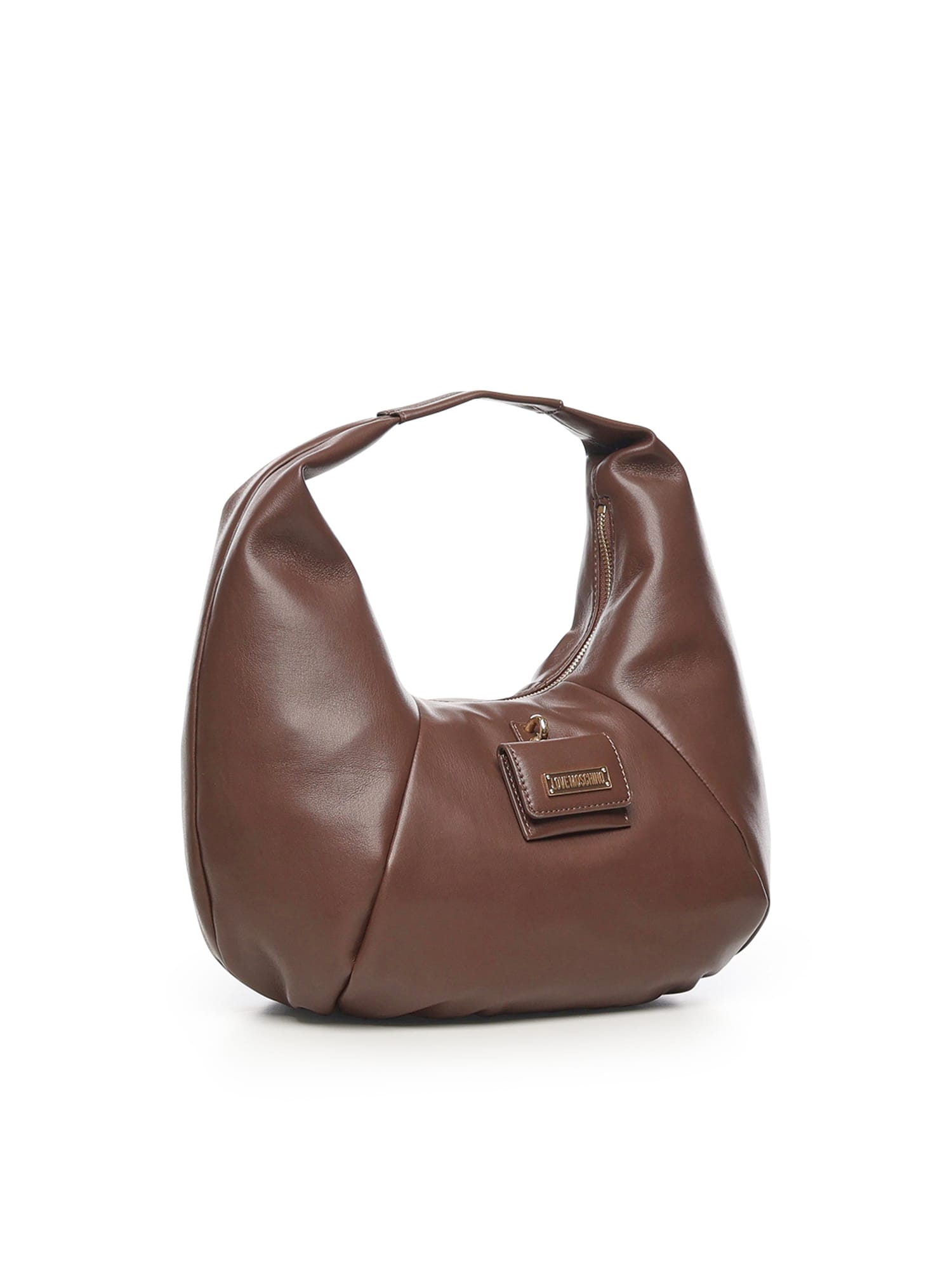 Love Moschino Logo-plaque Tote Bag In Brown