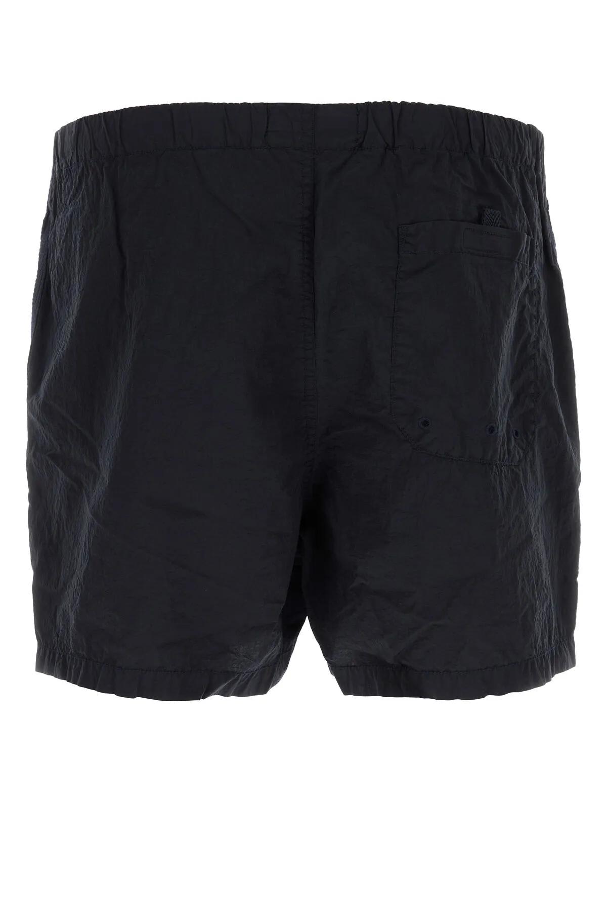 Shop Stone Island Navy Blue Nylon Swimming Shorts