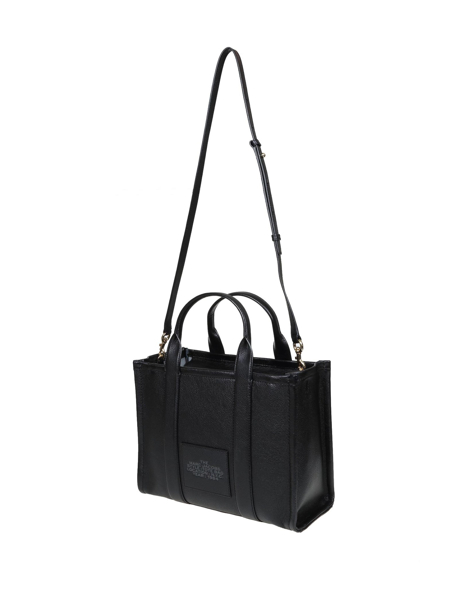 Shop Marc Jacobs Medium Tote In Black Leather