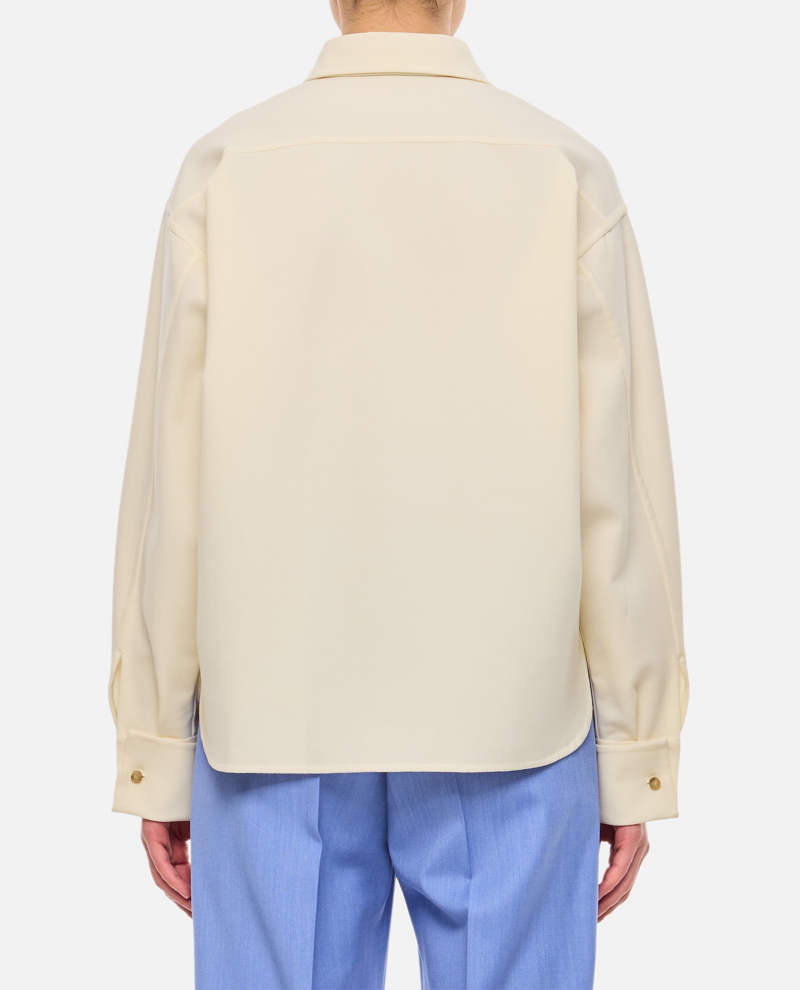 Shop Max Mara Tirolo Jersey Overshirt In White