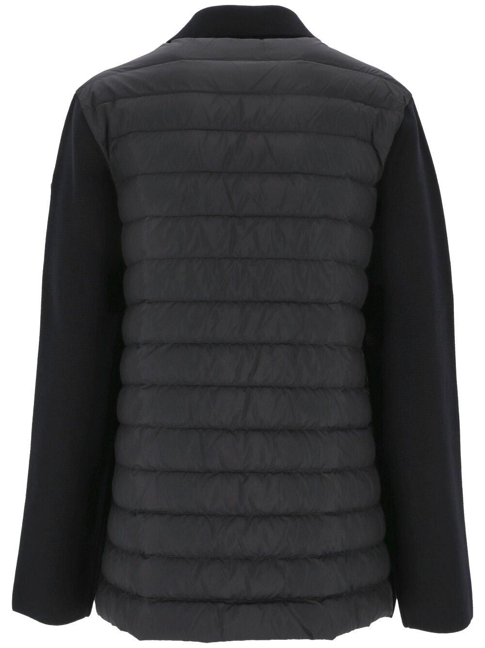 Shop Moncler Padded Cardigan In Blue