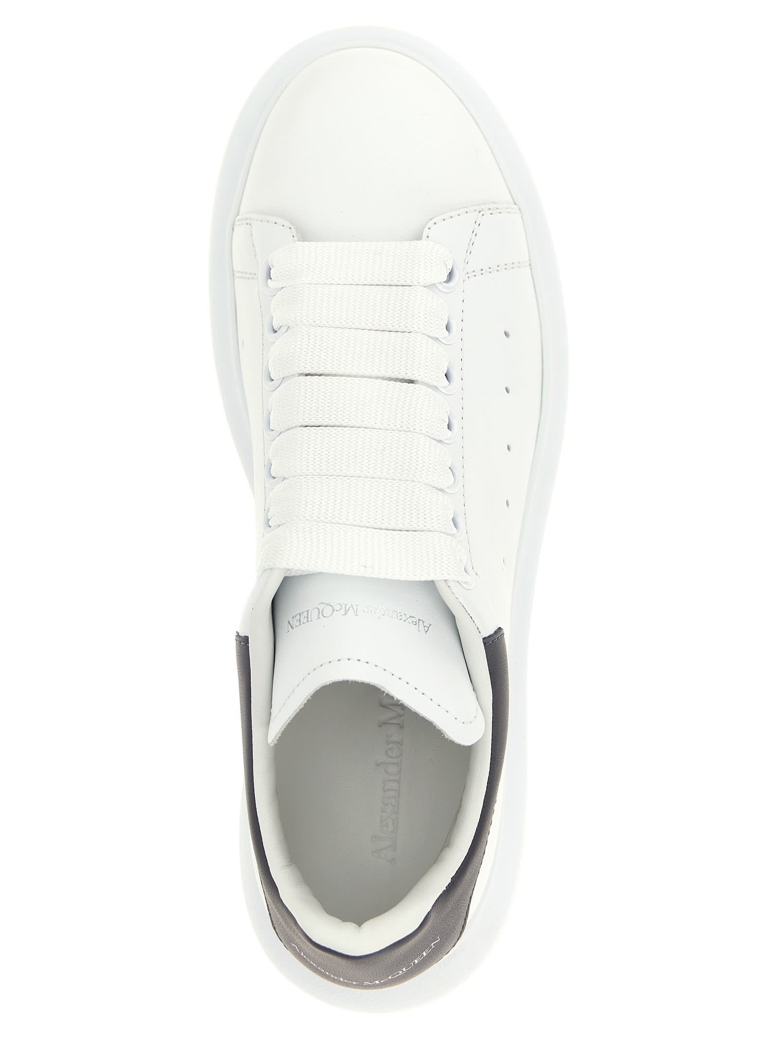 Alexander Mcqueen White Sneakers With Logo On The Tongue And Logo Lettering On The Rear In Leather W