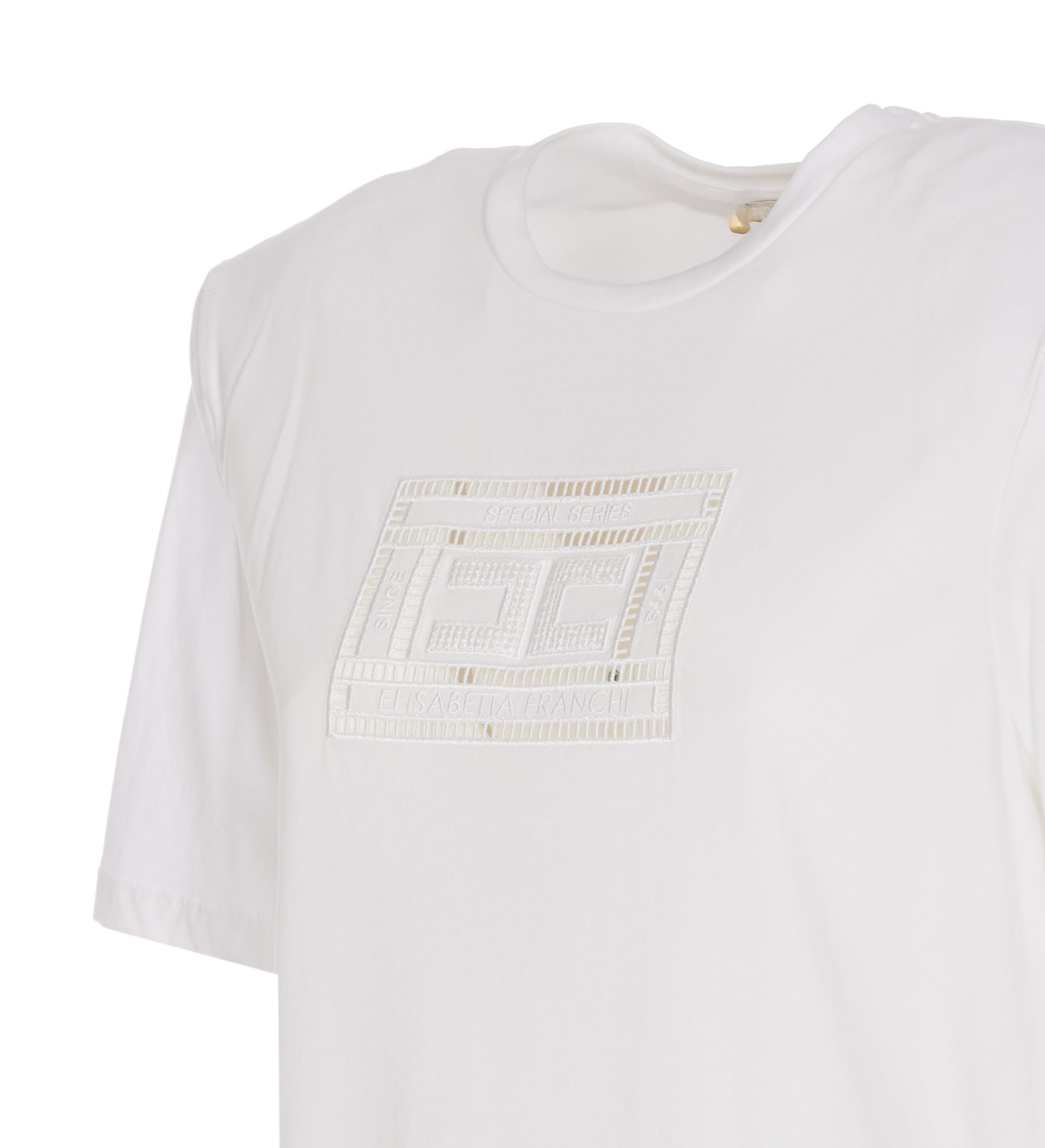 Elisabetta Franchi T-shirt In Gesso