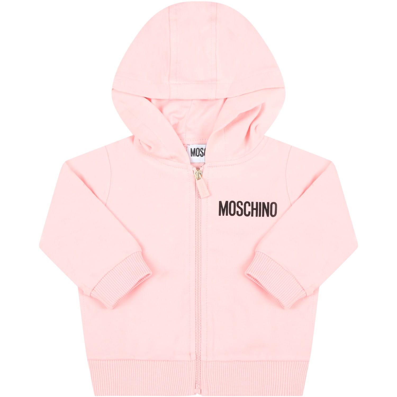 Moschino Pink Sweatshirt For Babygirl With Logo
