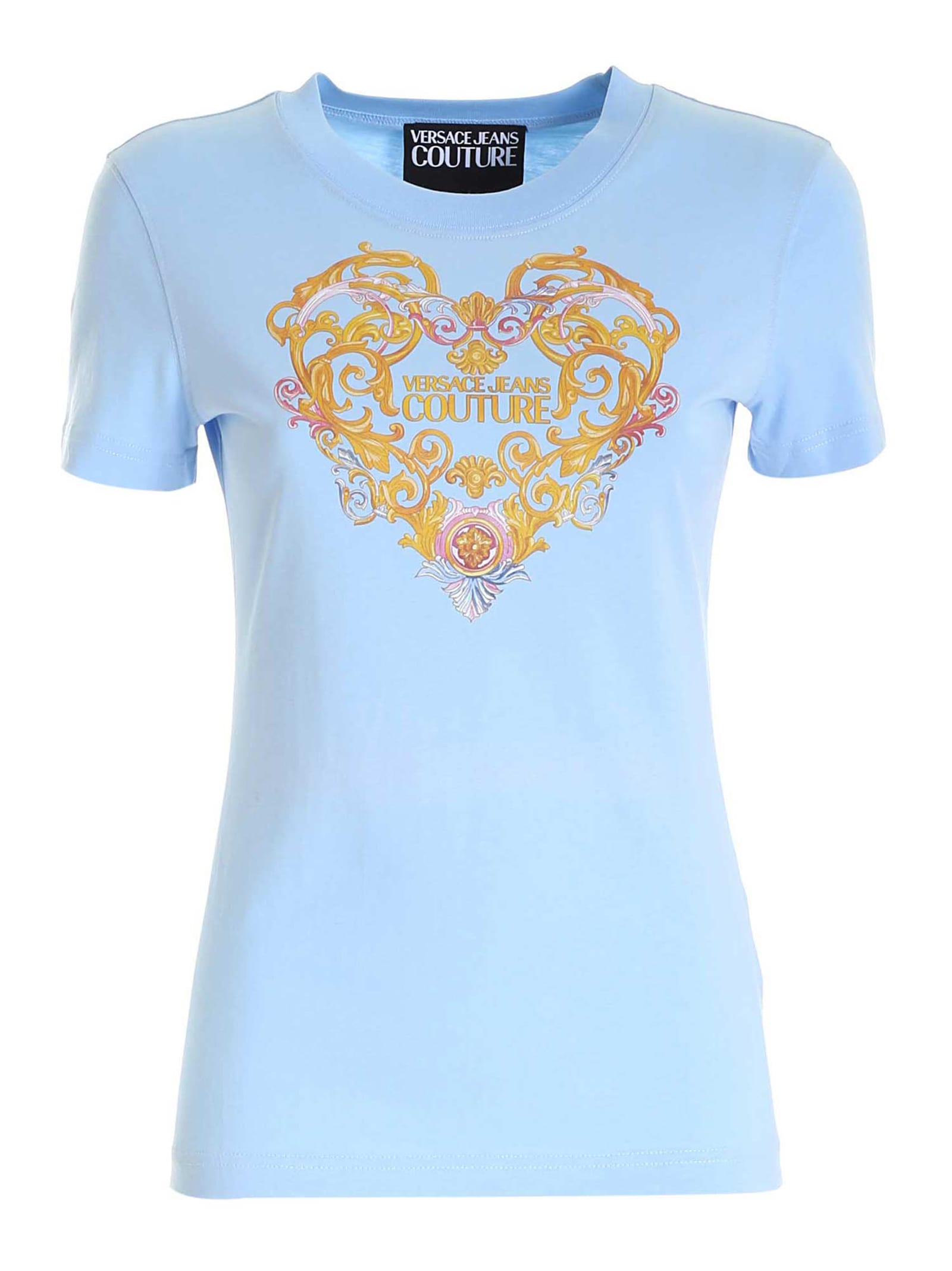 Versace Jeans Couture Print T-shirt In Light Blue