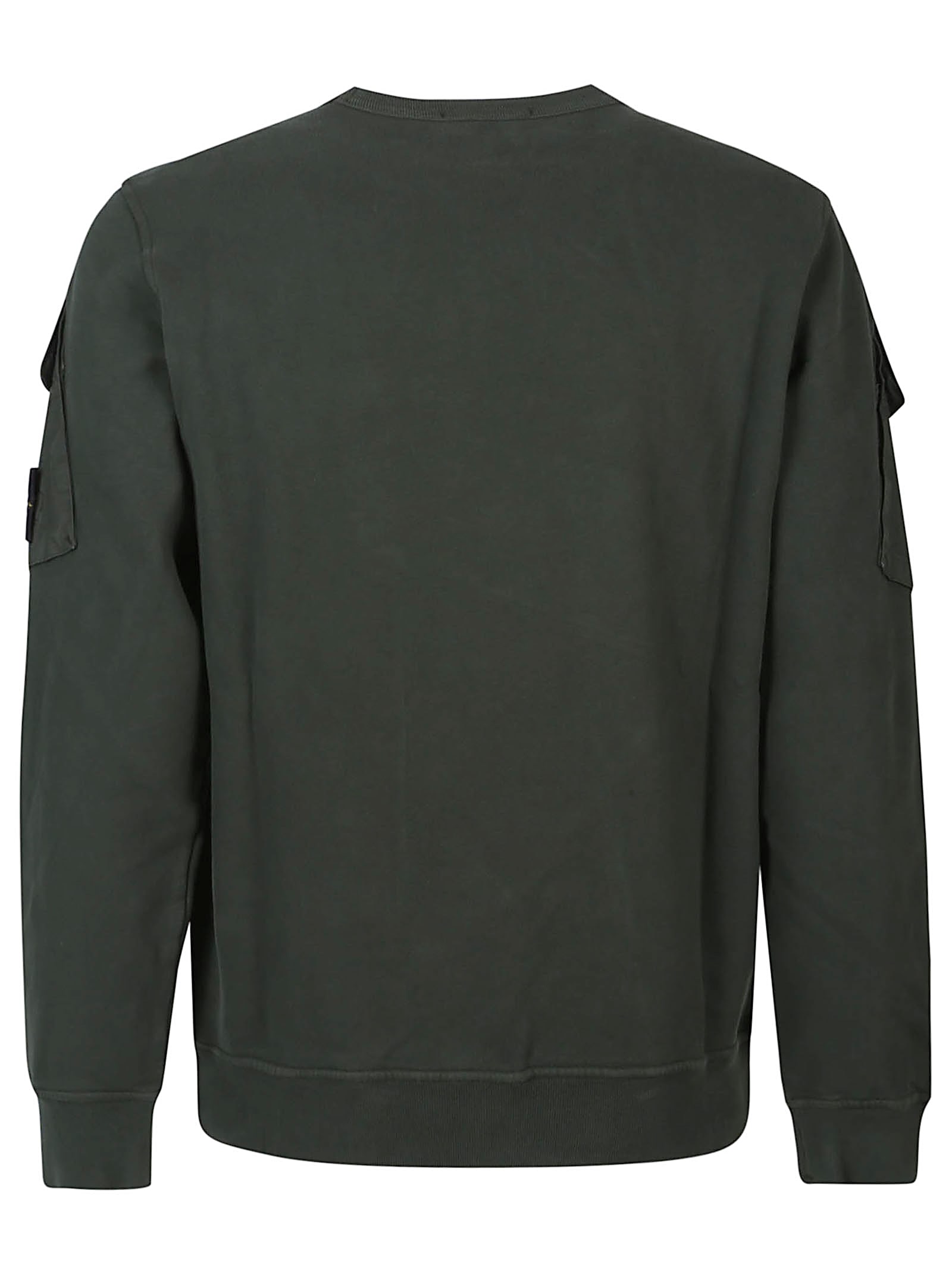 Stone Island Crewneck Sweatshirt In Brushed Organic Cotton In Brown