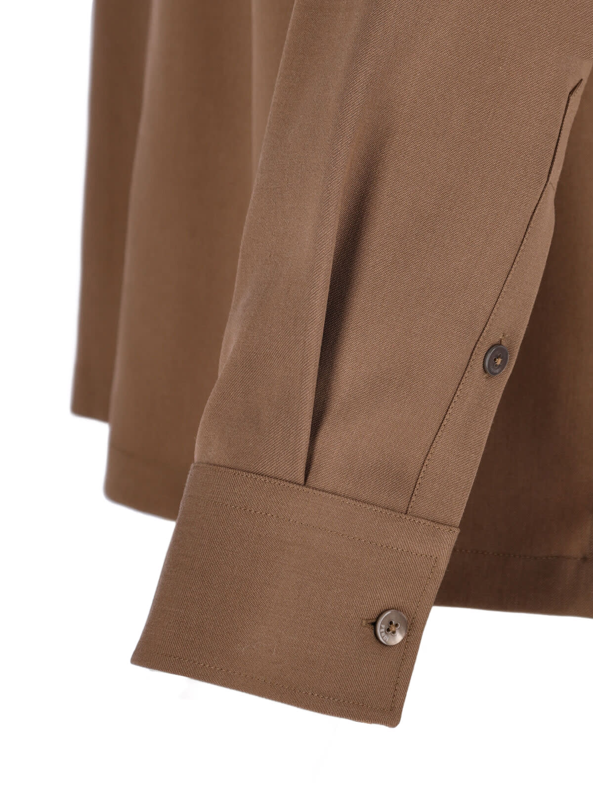 Fendi Virgin Wool Shirt In Brown