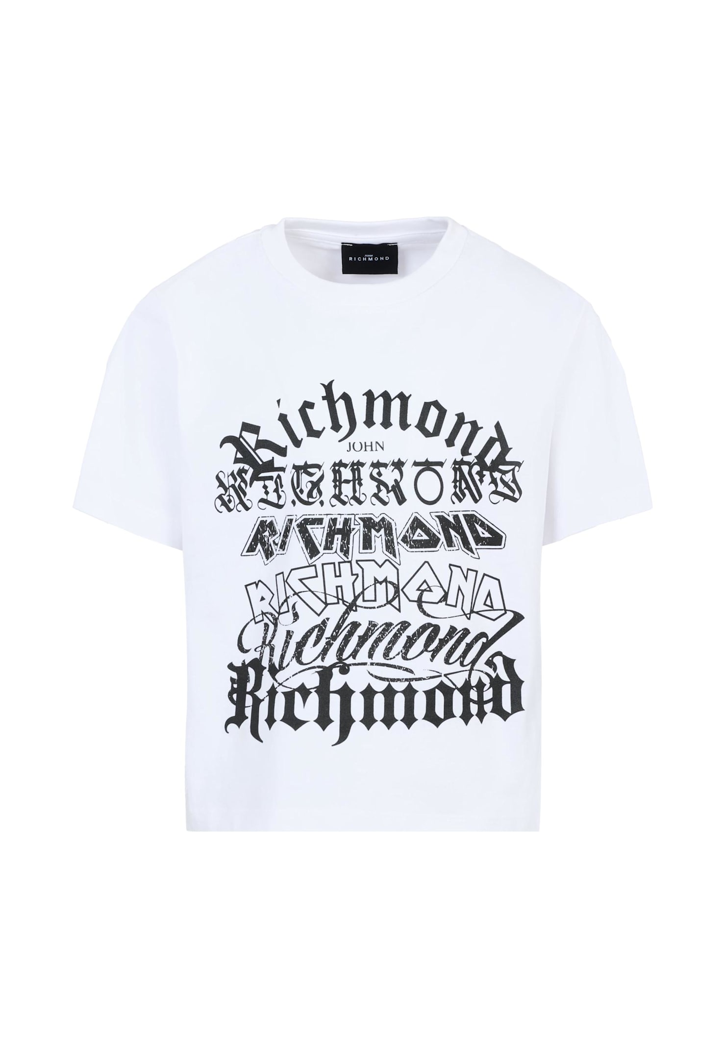 Richmond Kids' White T-shirt For Boy With Black Logo