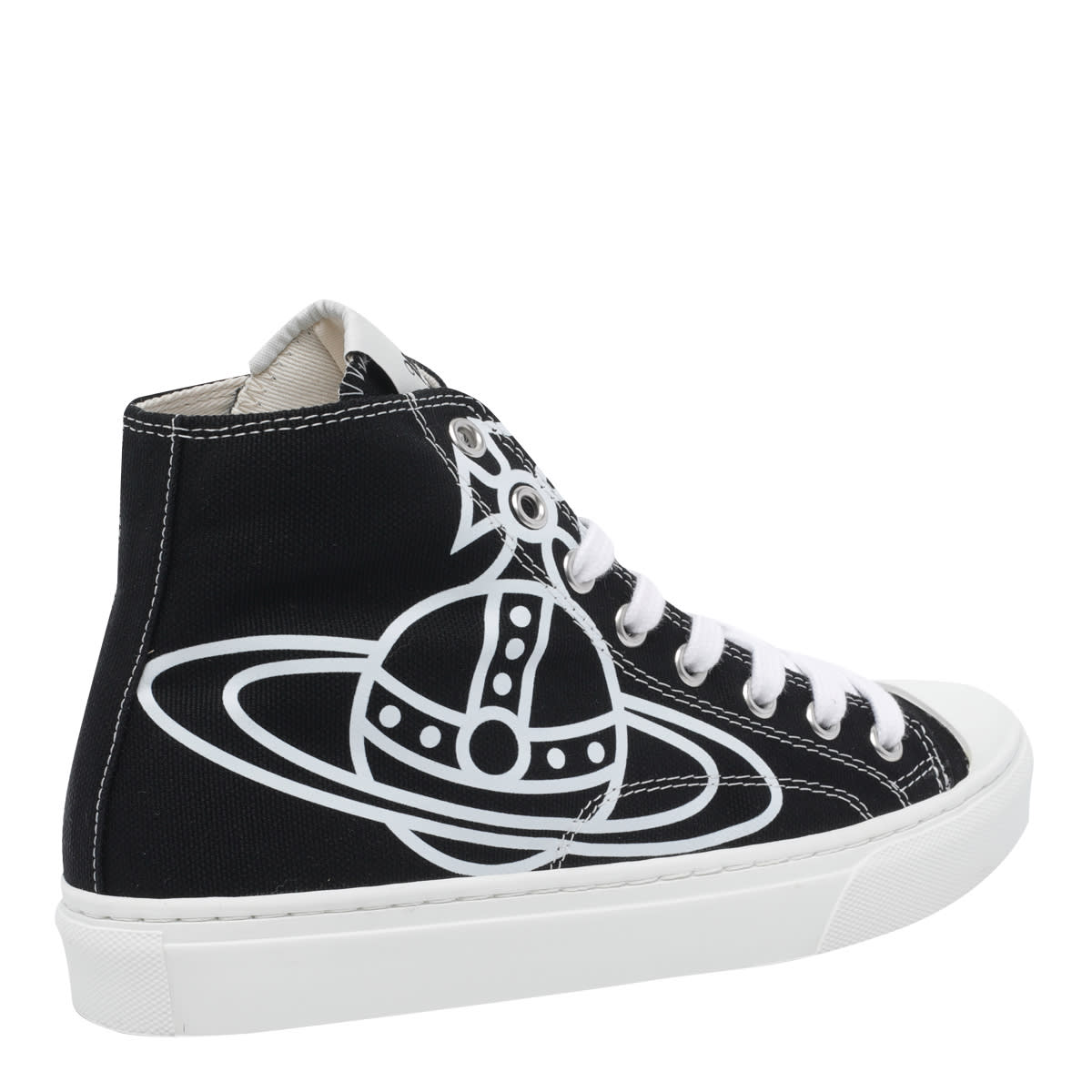 Vivienne Westwood High-top Sneakers With Graphic Emblem And Textured Sole In Black