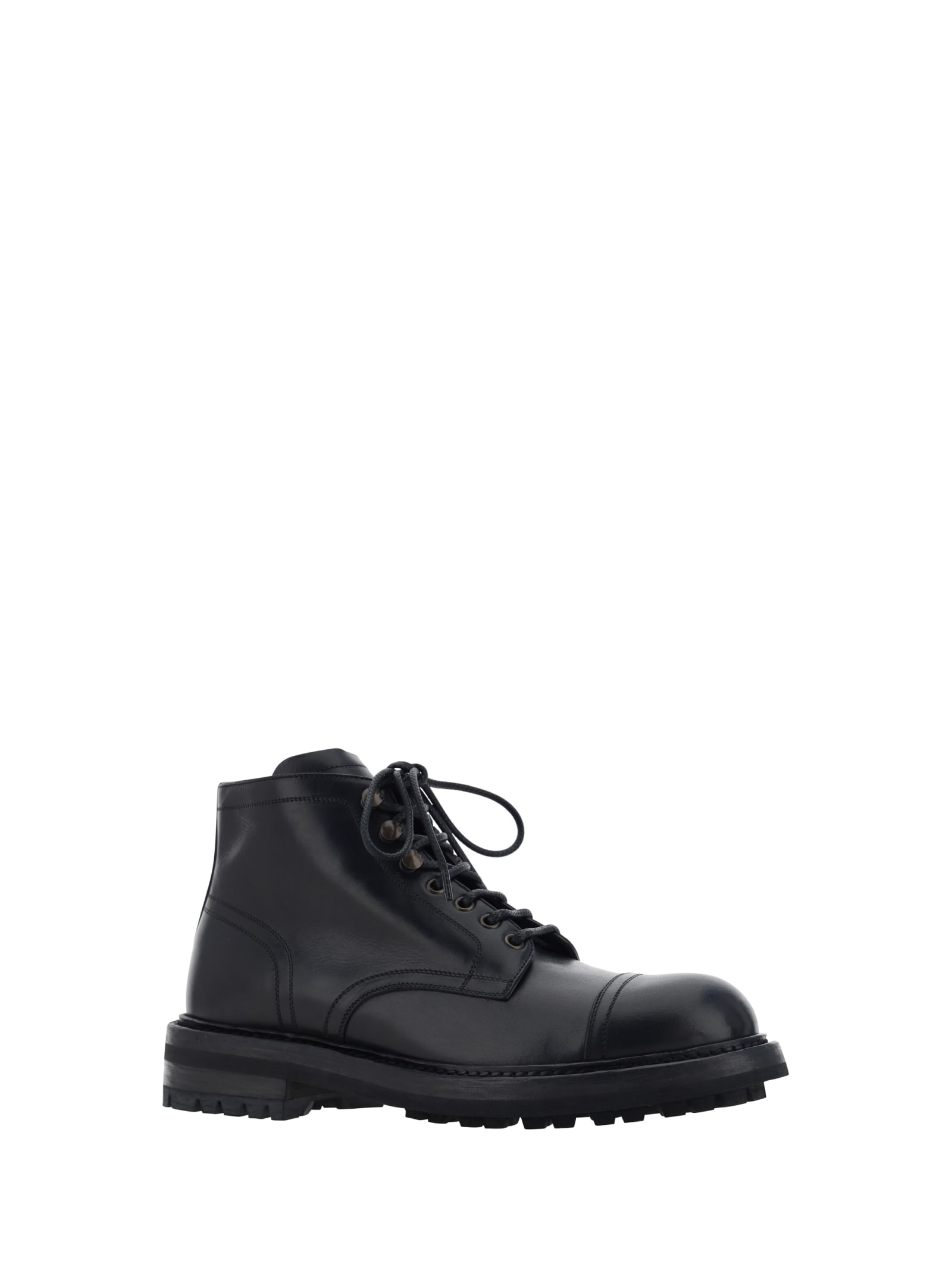 Shop Dolce & Gabbana Lace-up Ankle Boots In Black