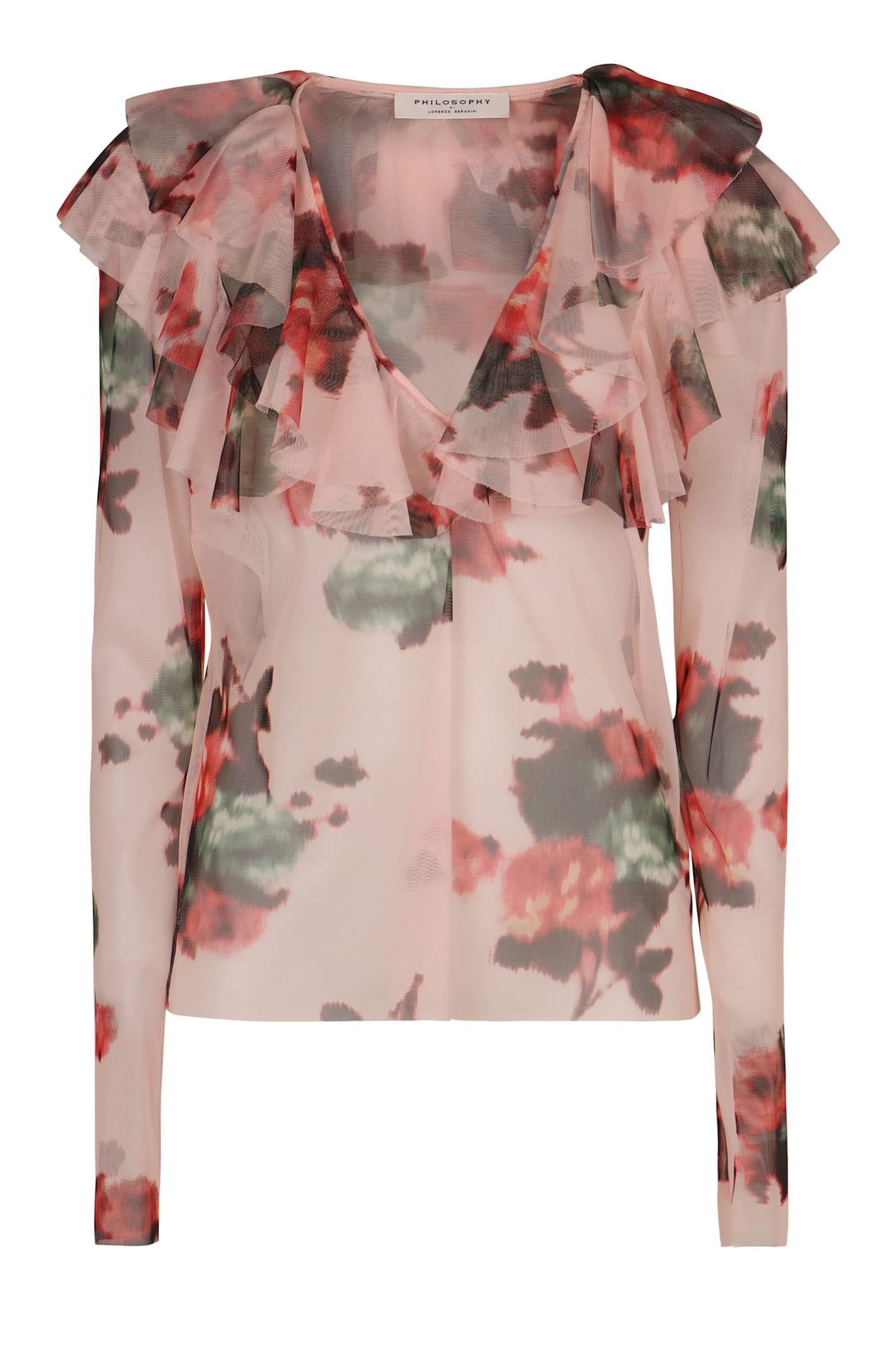 Printed Frill Blouse