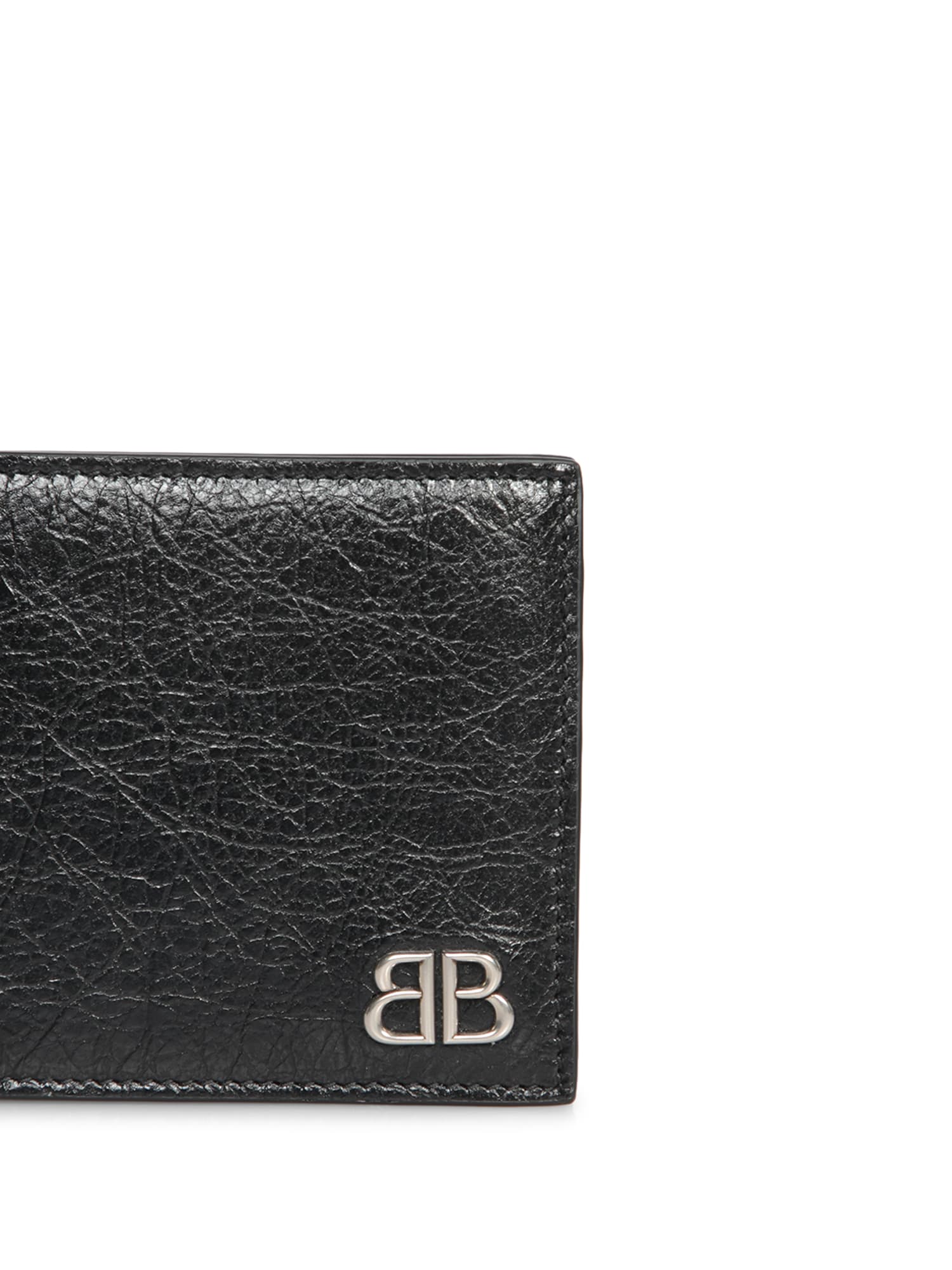 Shop Balenciaga Monaco Bifold Wallet In Black