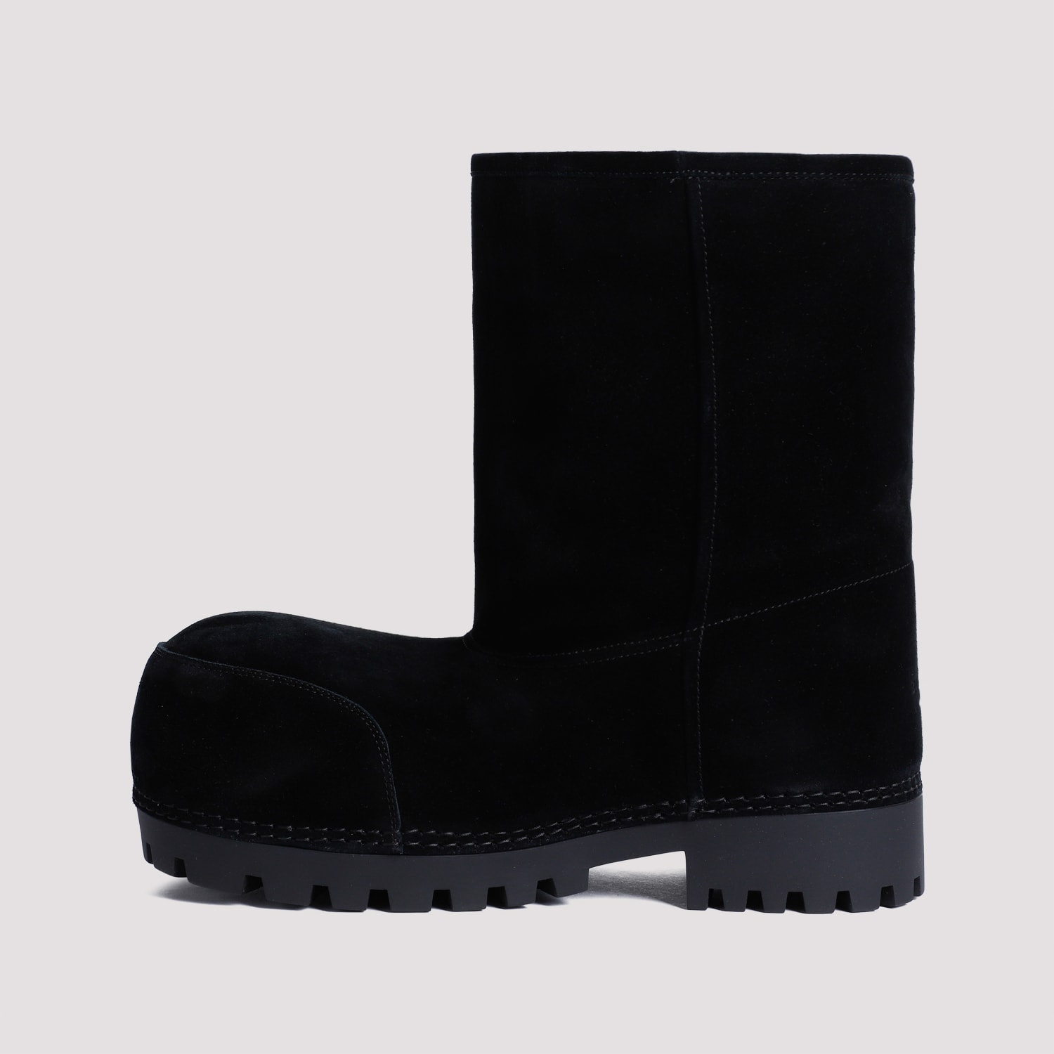 Shop Balenciaga Alaska Fur Low Boots In Black