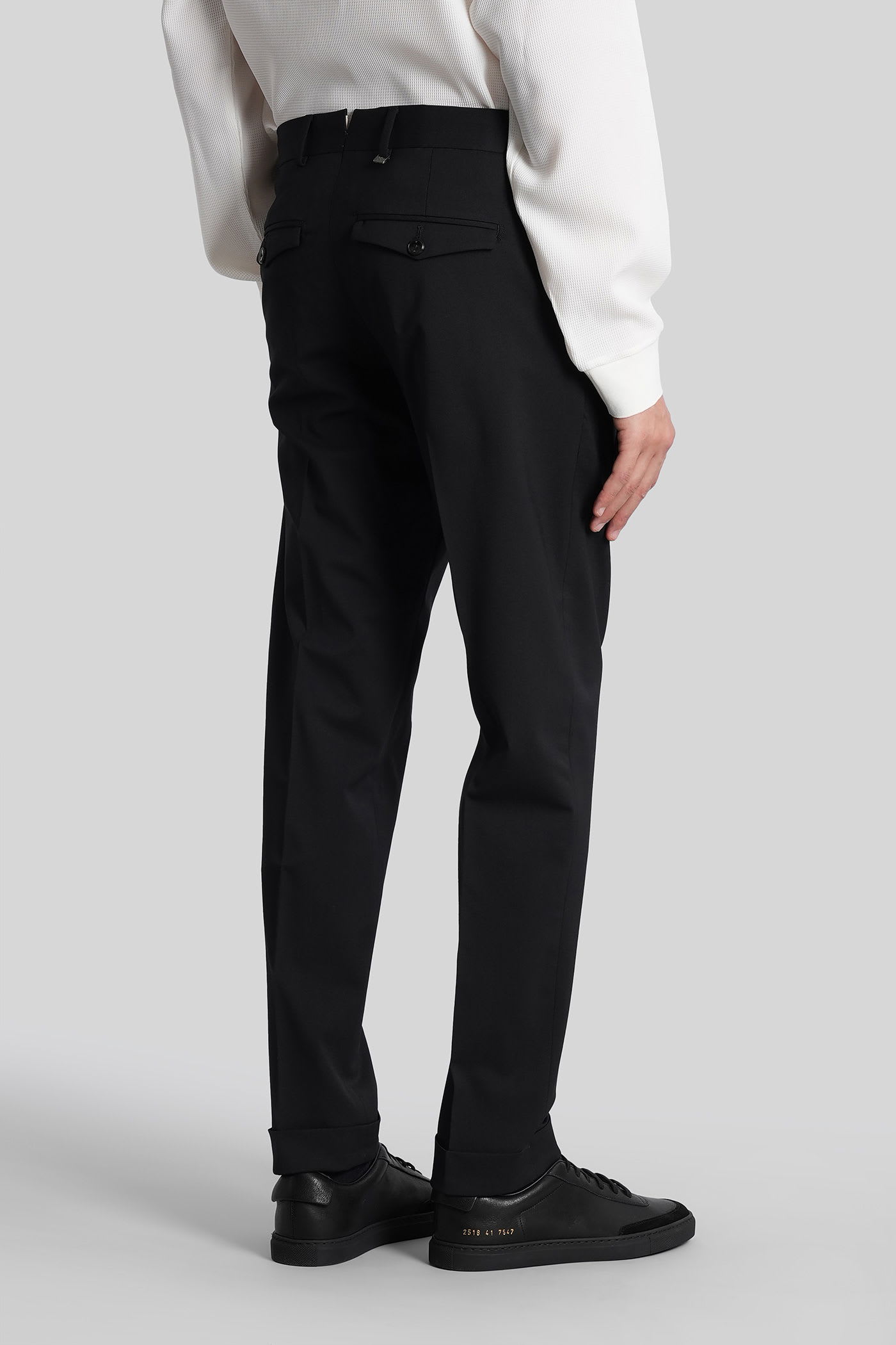 Pt Torino Pants In Black Wool In Black