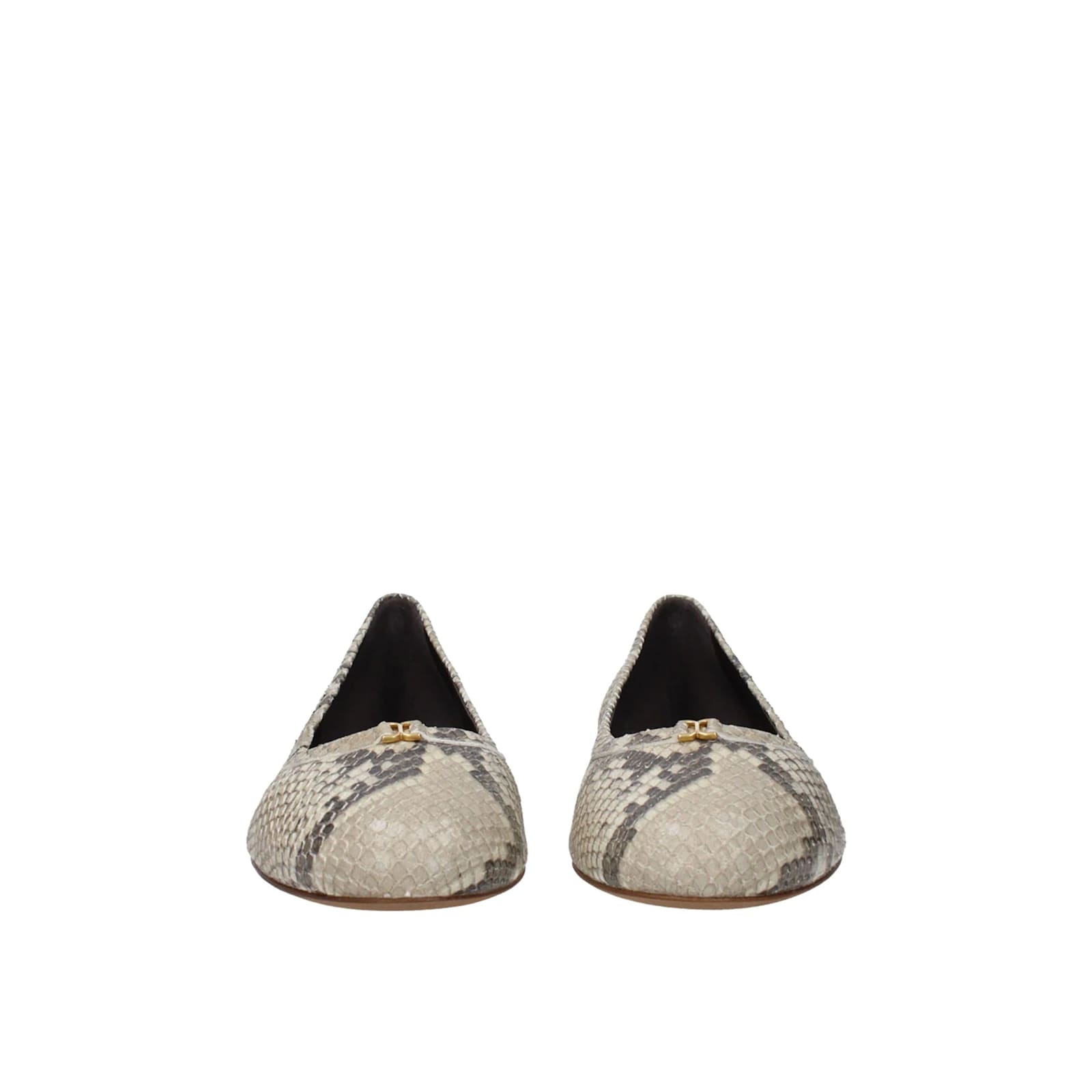 Chloé Marcie Python Print Leather Ballet Flats In Beige