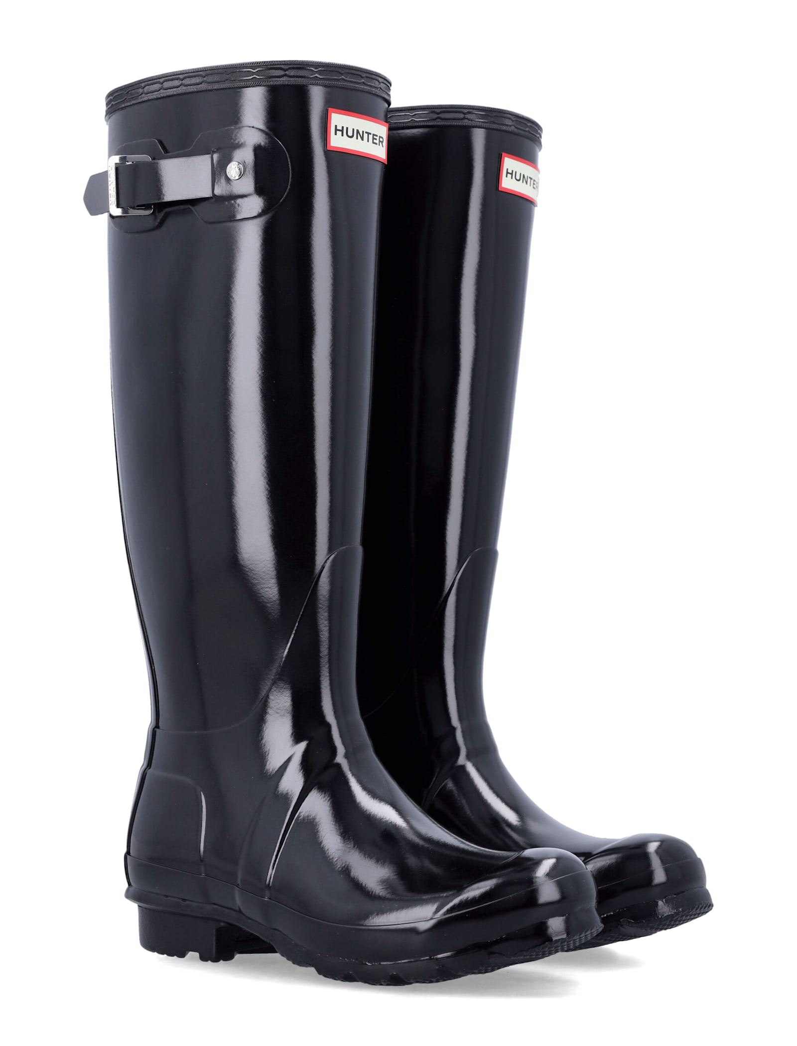 Hunter Womens Original Tall Gloss Wellington Boots In Black