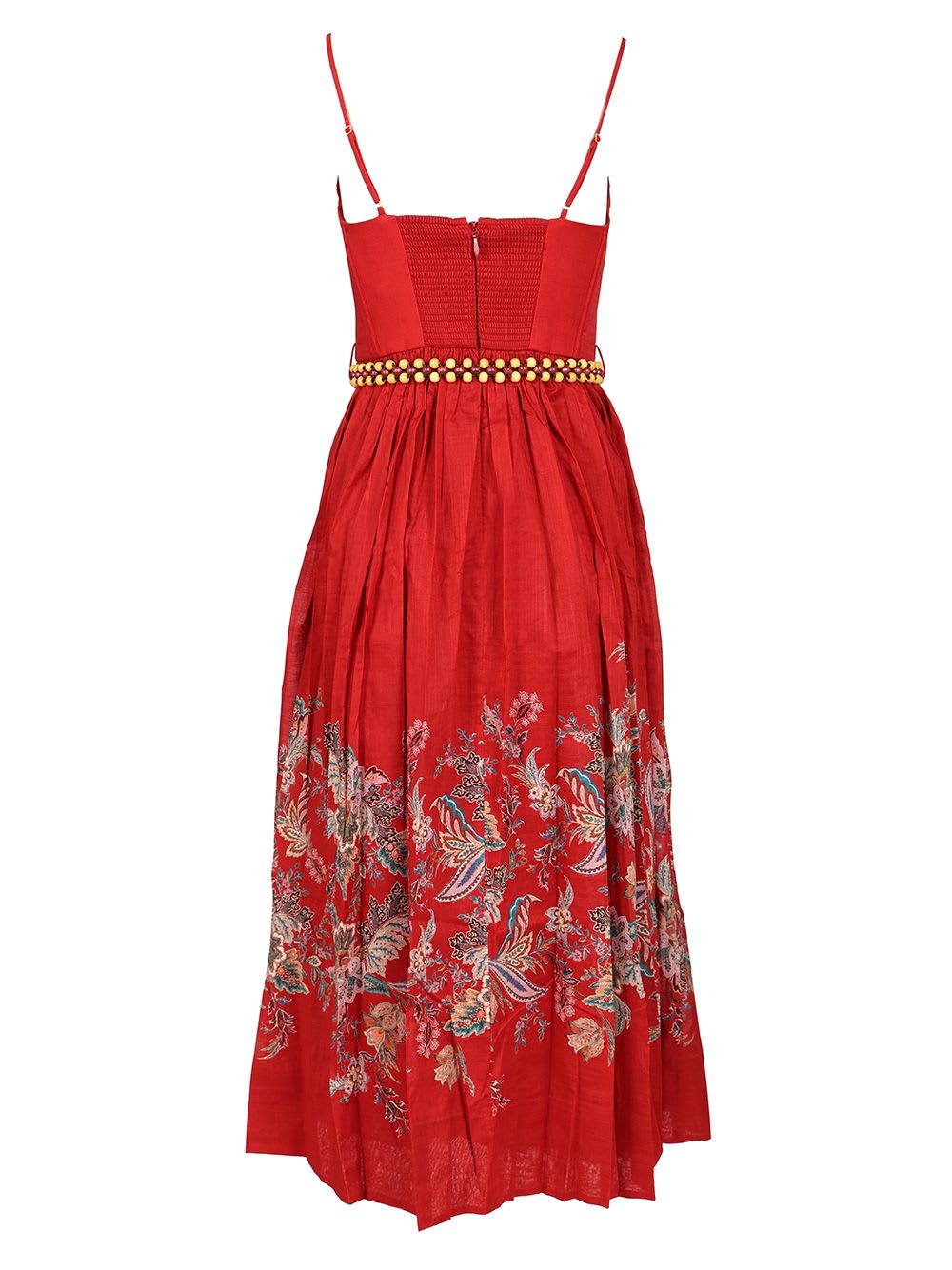 Zimmermann Rhiannon Printed Midi Dress In Red