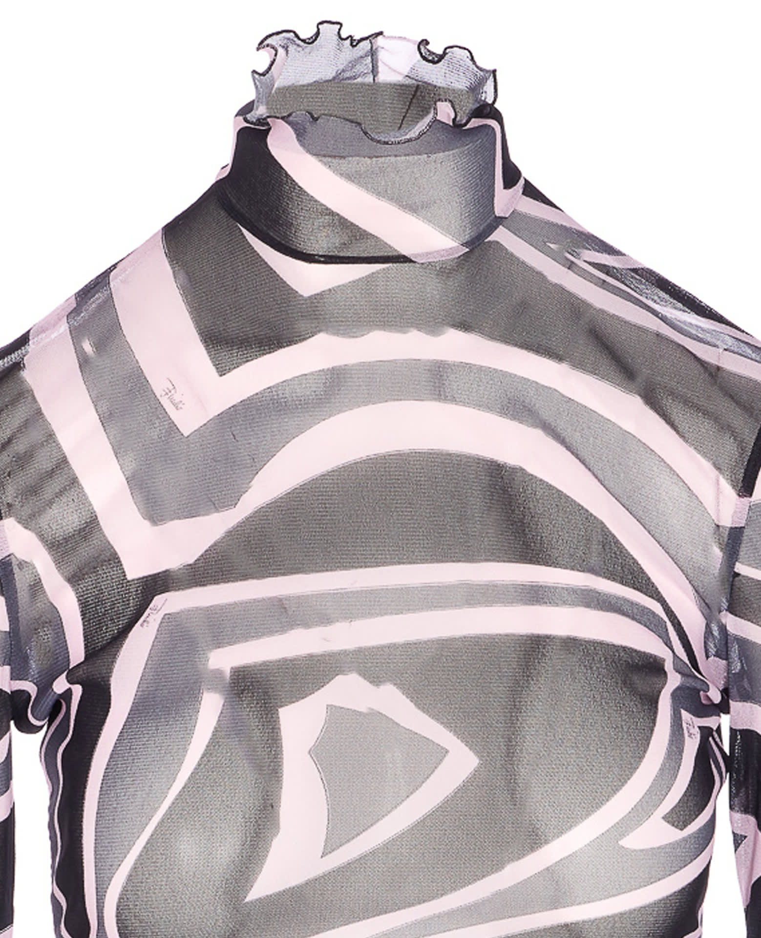Pucci Labirinto Print Tulle Top In Multi