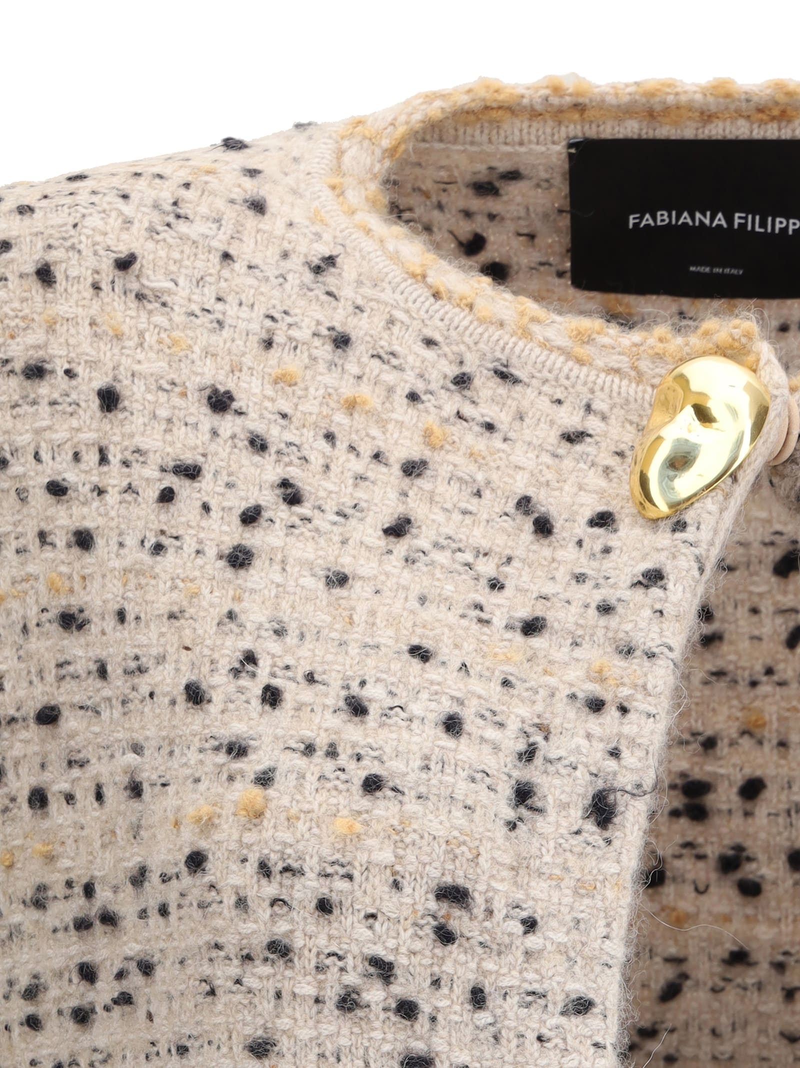 Fabiana Filippi Button-detailed Tweed Coat In Neutral