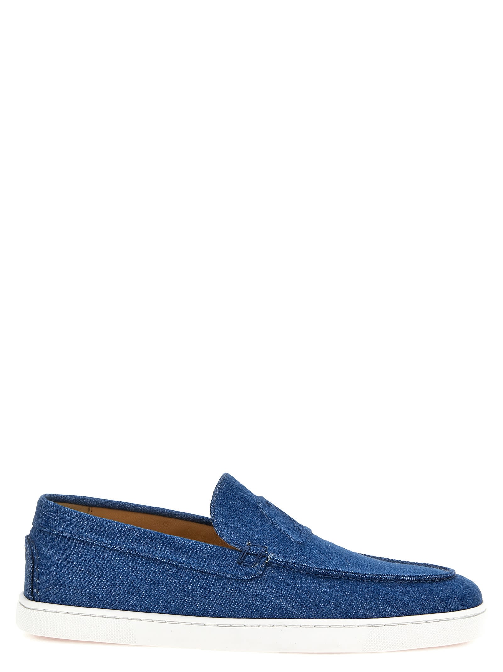 Shop Christian Louboutin Varsiboat Loafers In Light Blue