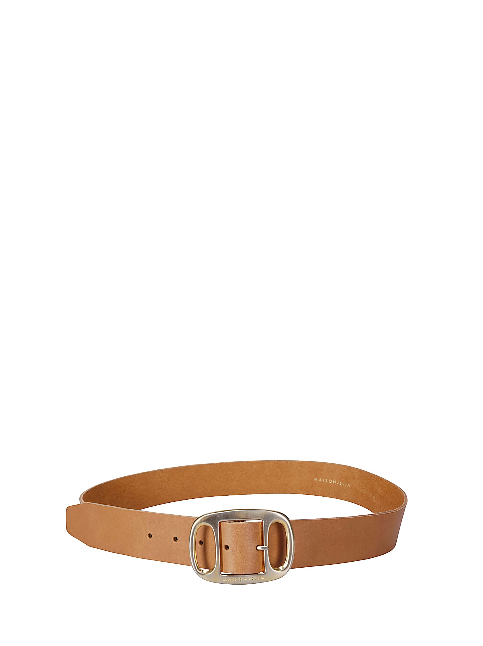Jejia Leather Gold-tone Buckle Belt In Brown