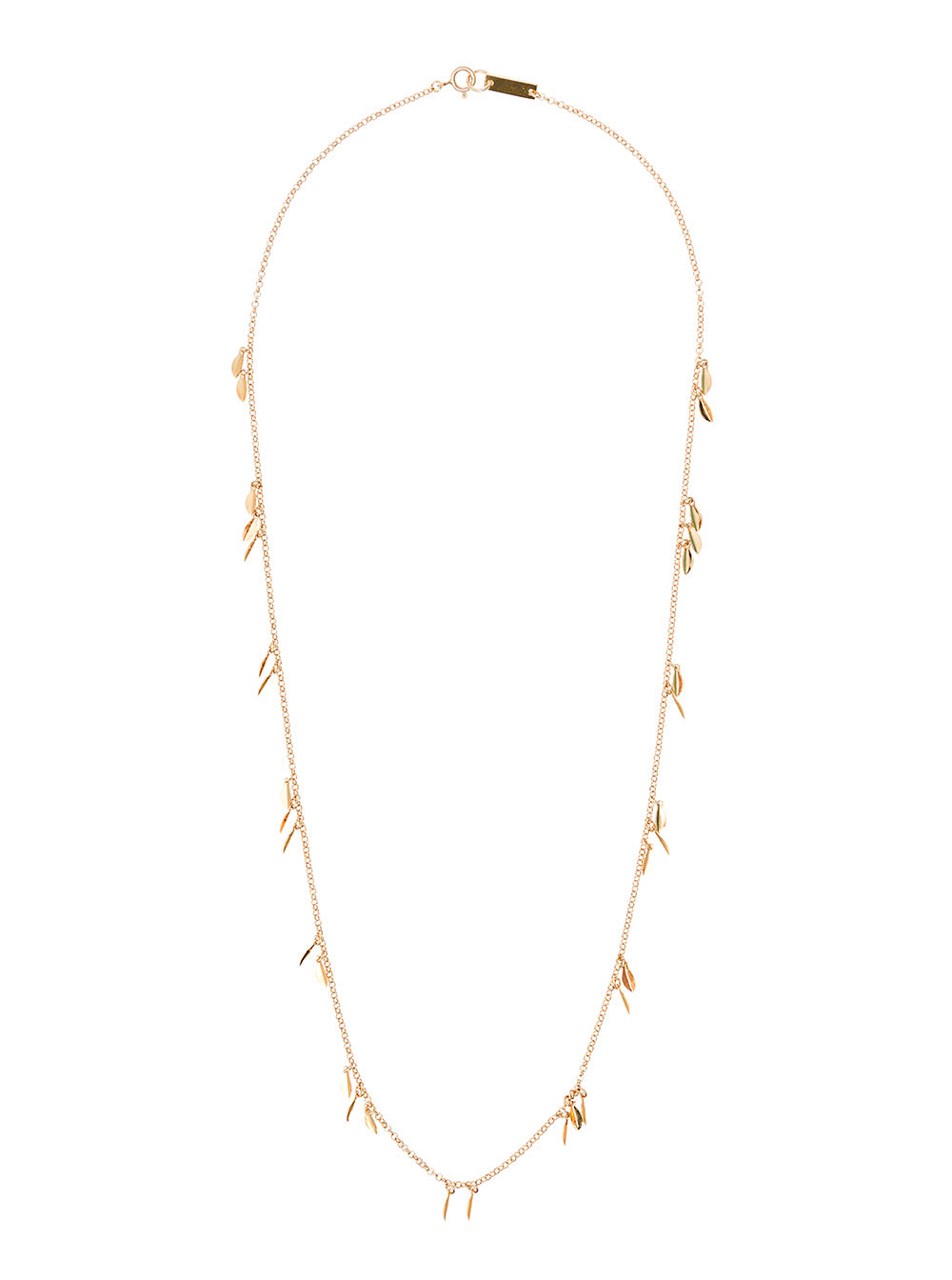 Isabel Marant Womans Golden Metal Long Necklace With Leaves Detail