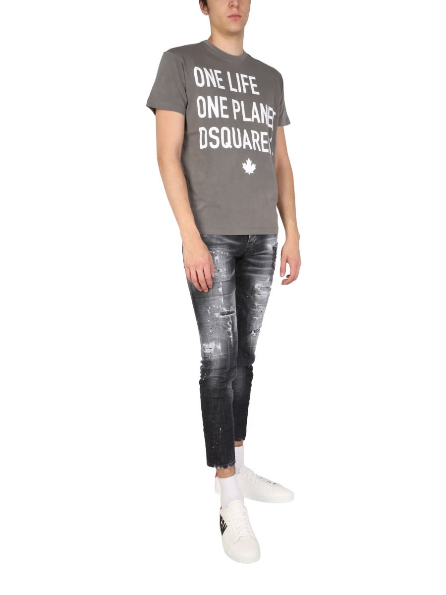 Shop Dsquared2 One Life One Planet T-shirt In Grey