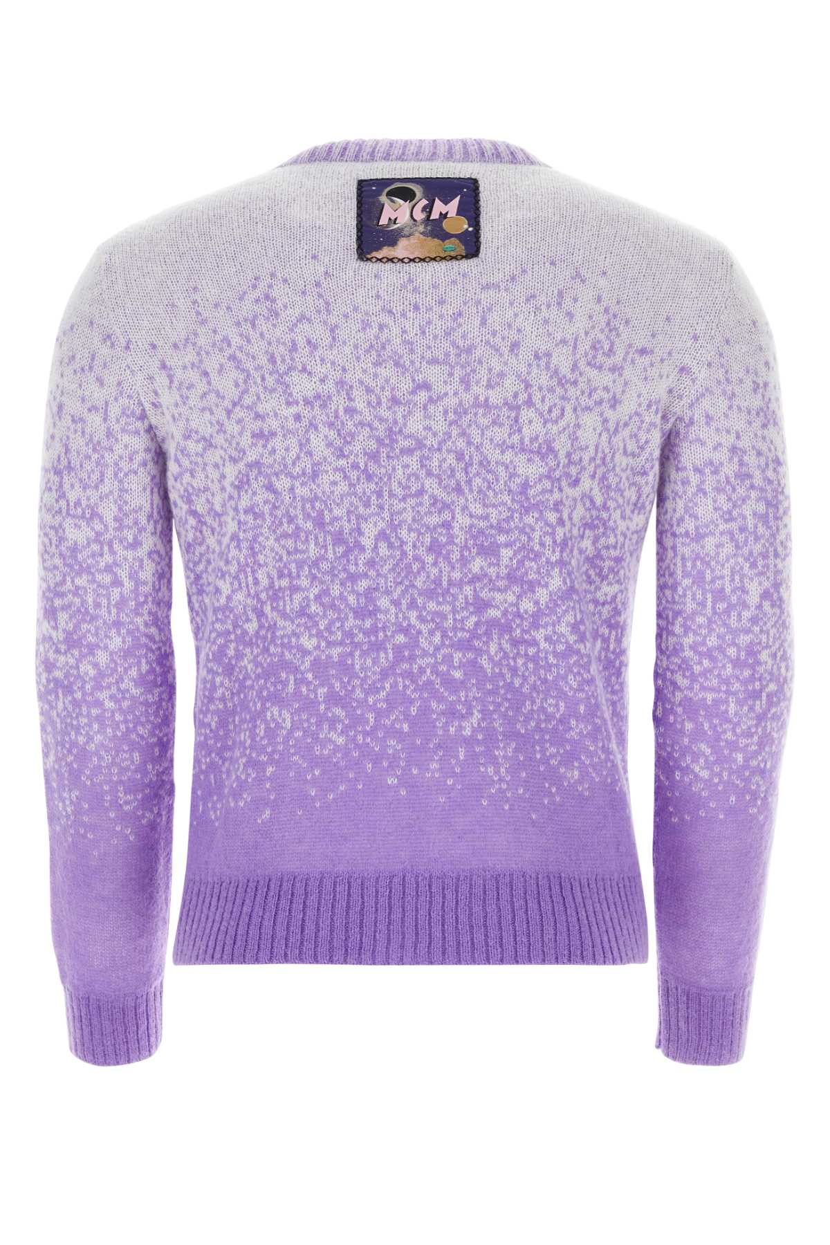 Shop Mcm Two-tone Nylon Blend Sweater In Dahlia Purple
