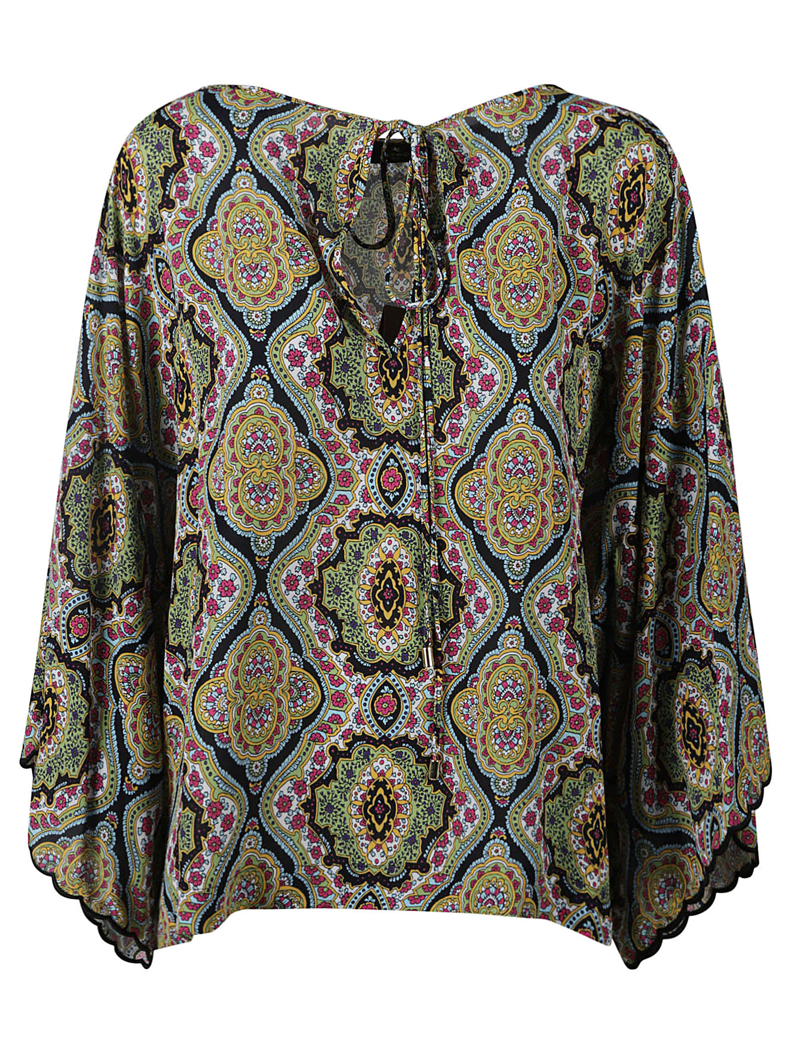 Shop Etro Classic Printed Blouse In Green