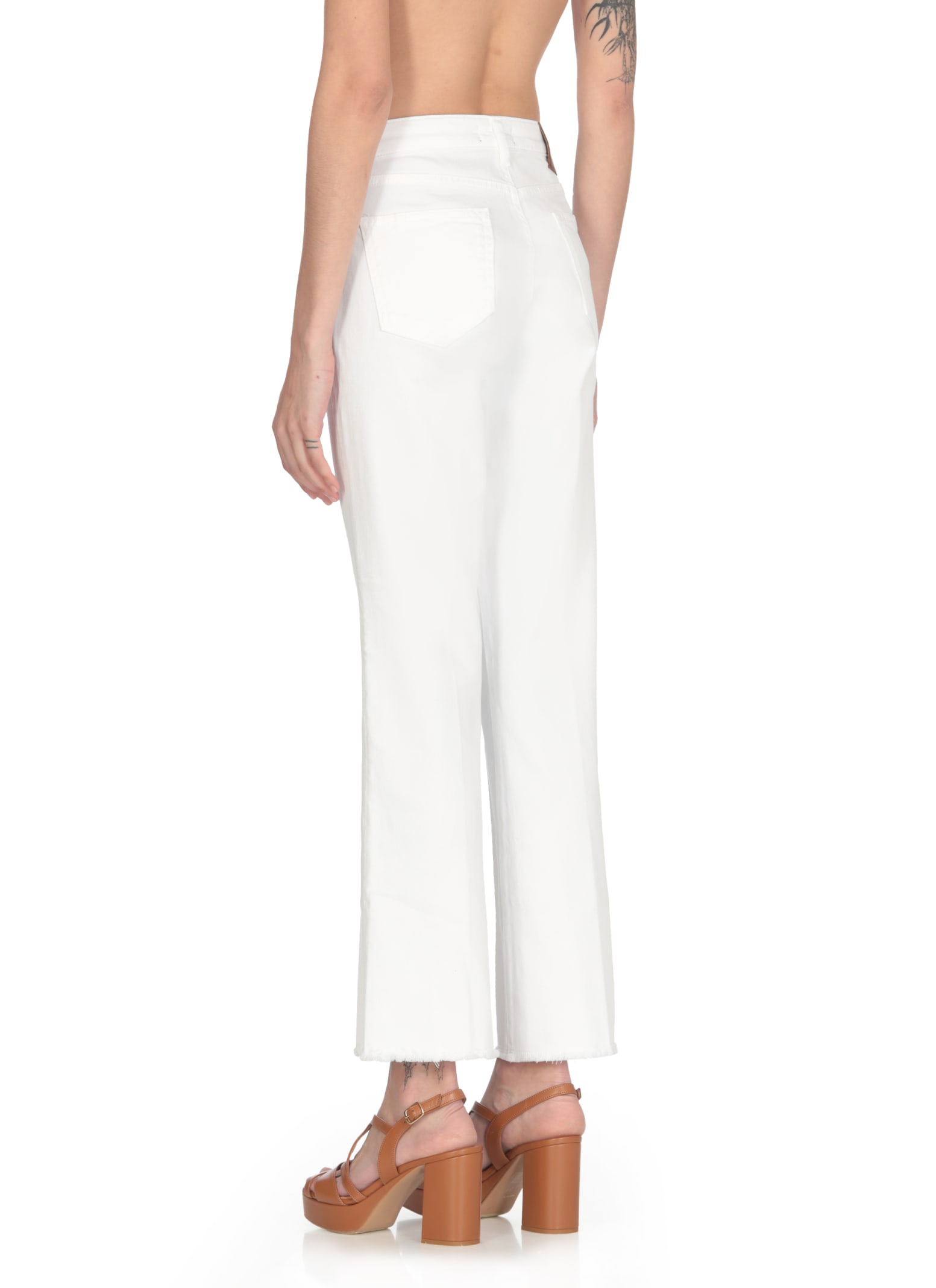 Shop Fay Cotton Pants  In White