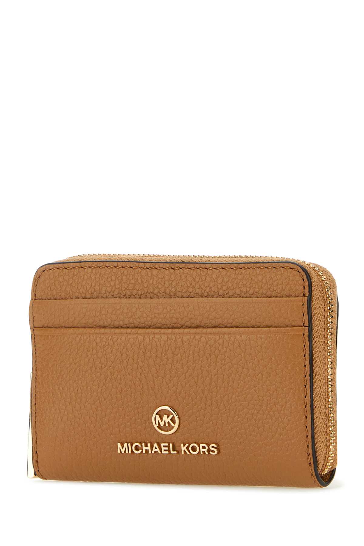 Shop Michael Kors Camel Leather Wallet In Palepeanut
