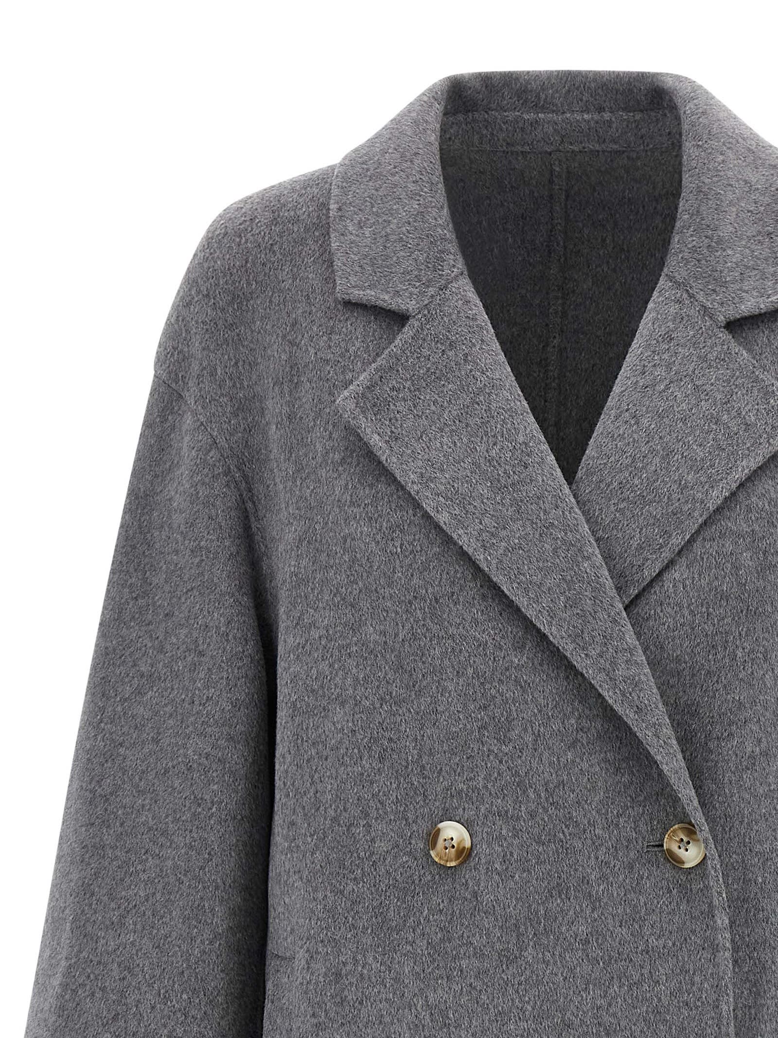 Loulou Studio Loulou Borneo Oversized Wool And Cashmere Coat In Gray
