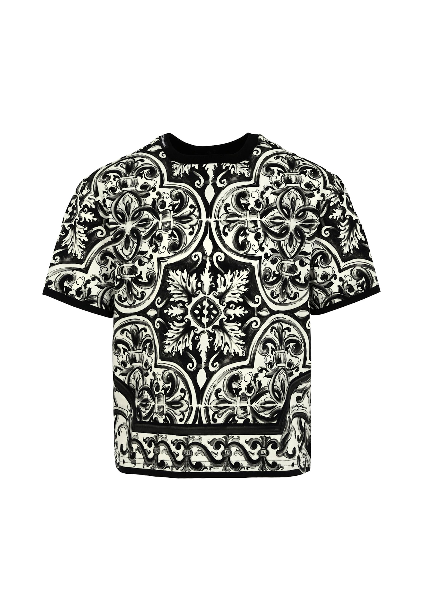 Dolce & Gabbana Majolica-print T-shirt In Black