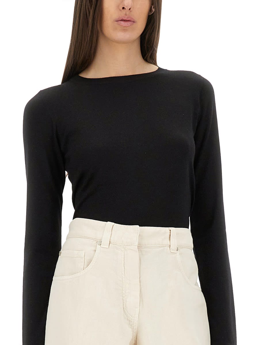 Brunello Cucinelli Cashmere-silk-blend Sweater In Black