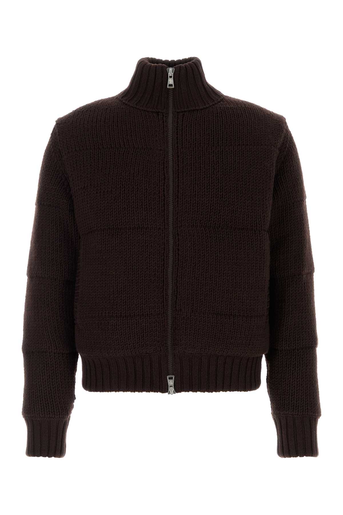 MONCLER BROWN WOOL DOWN JACKET