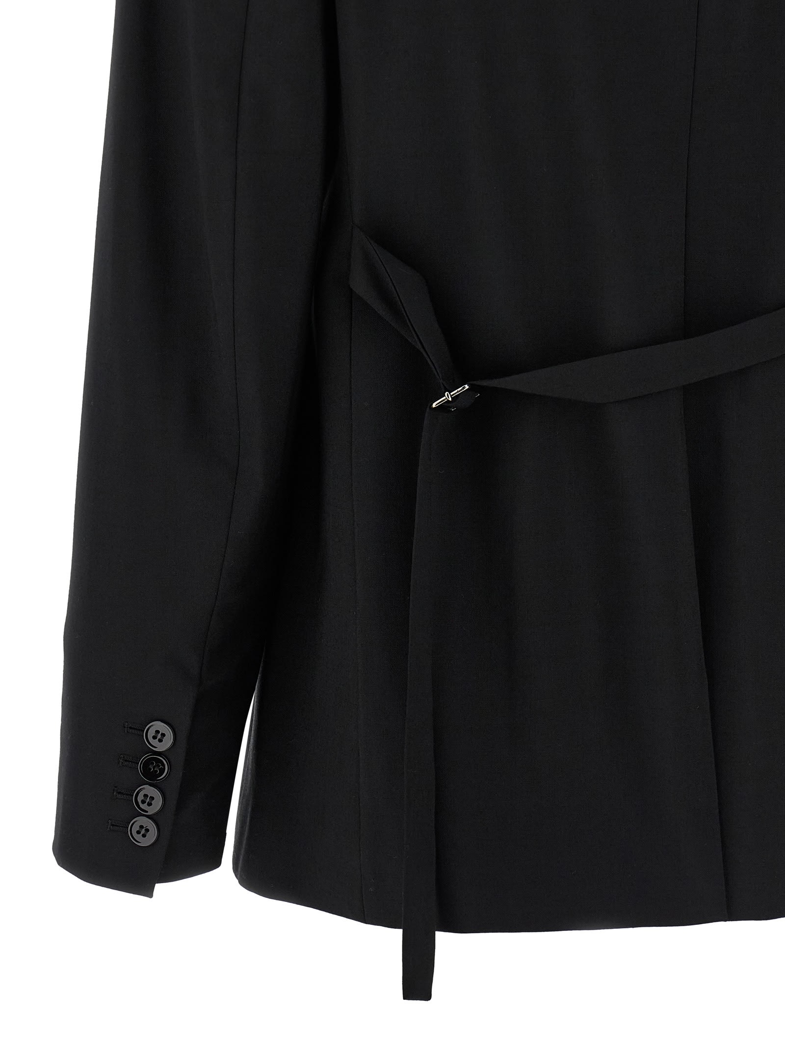 Nensi Dojaka Tailored Black Wool Blend Blazer In Black