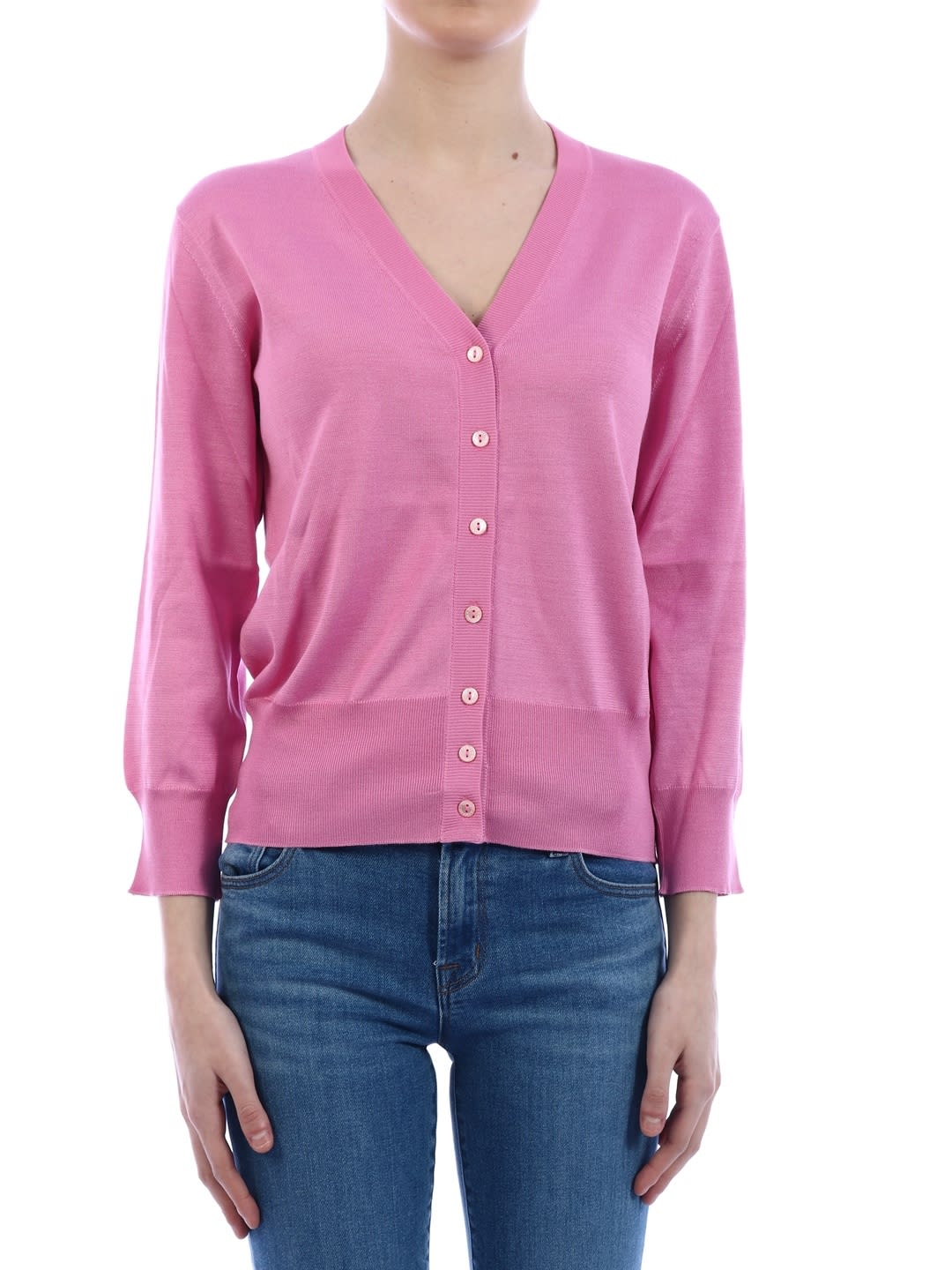 DOLCE & GABBANA SILK CARDIGAN PINK,11283011