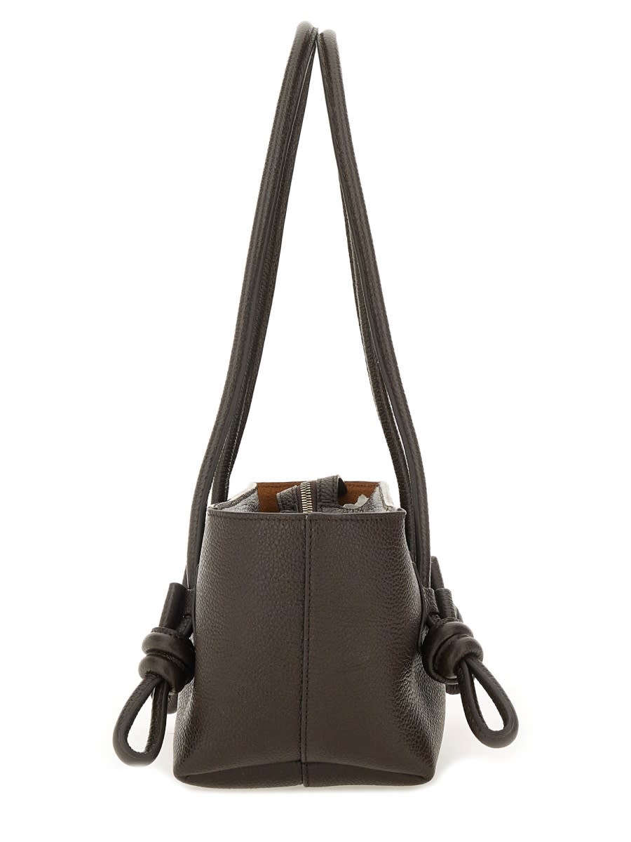 Hereu Rectangular Shoulder Bag Knotted Handles In Brown