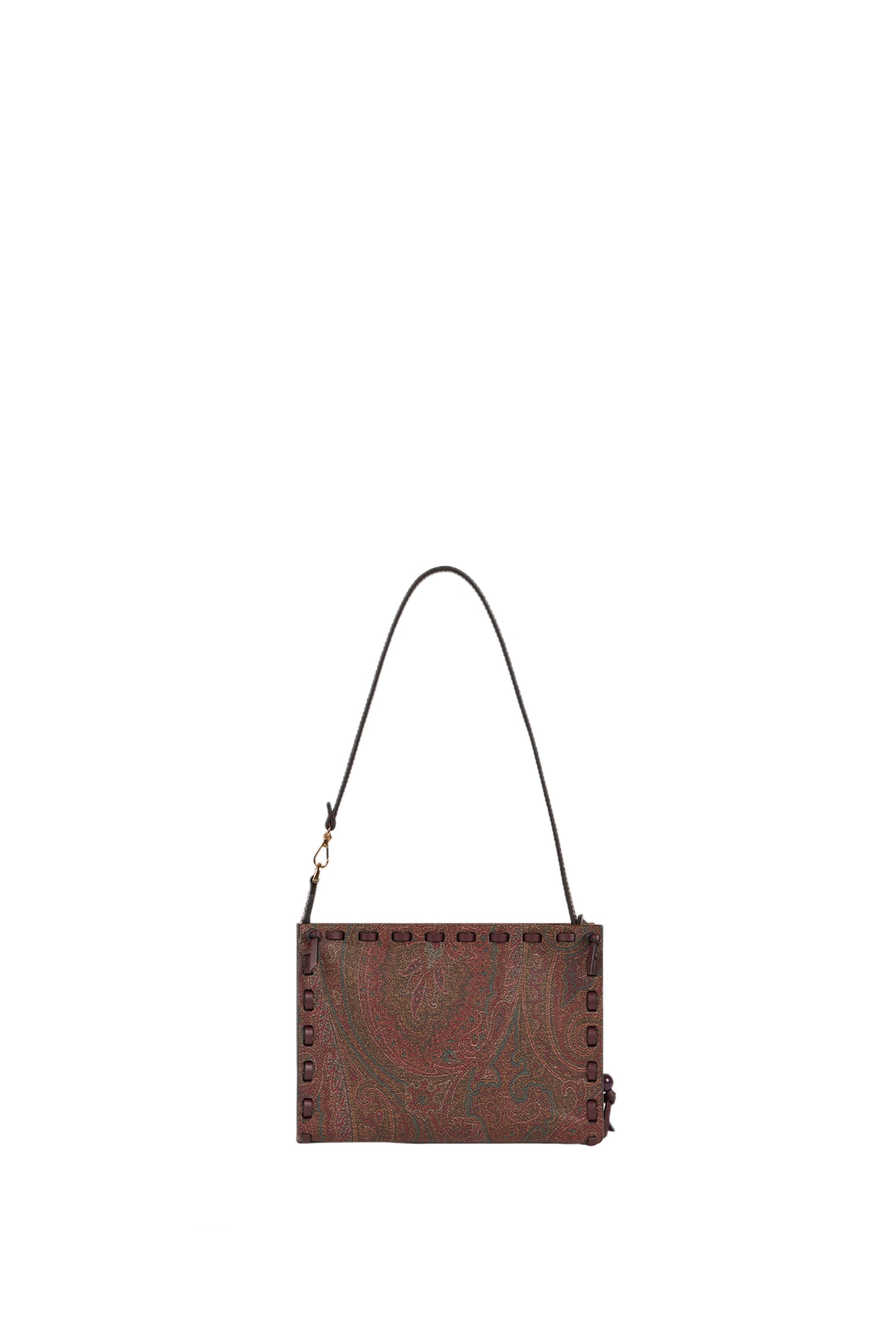 Etro Rectangular Bordeaux Clutch With Paisley Pattern In Bordeaux