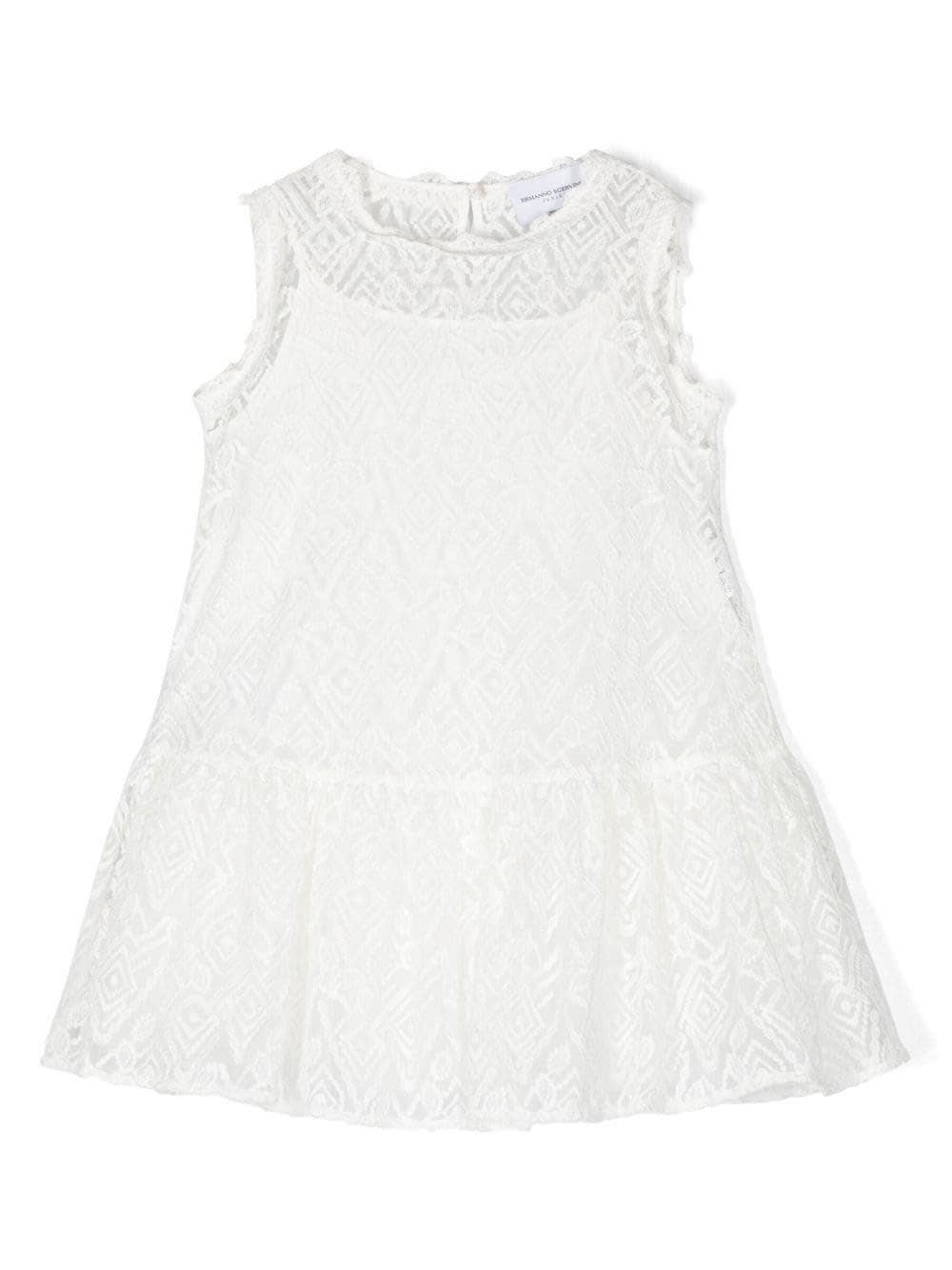 Ermanno Scervino Junior Graphic-print Sleeveless Dress In Bianco