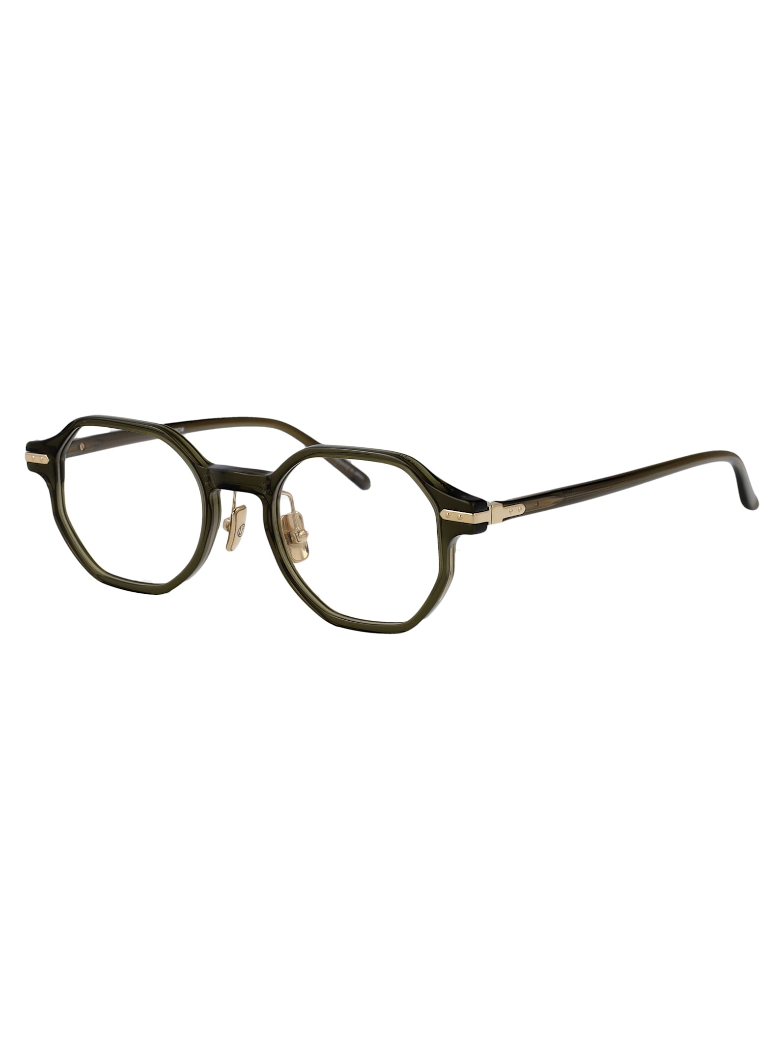 Linda Farrow Olive Green Acetate Glasses In Olive Green