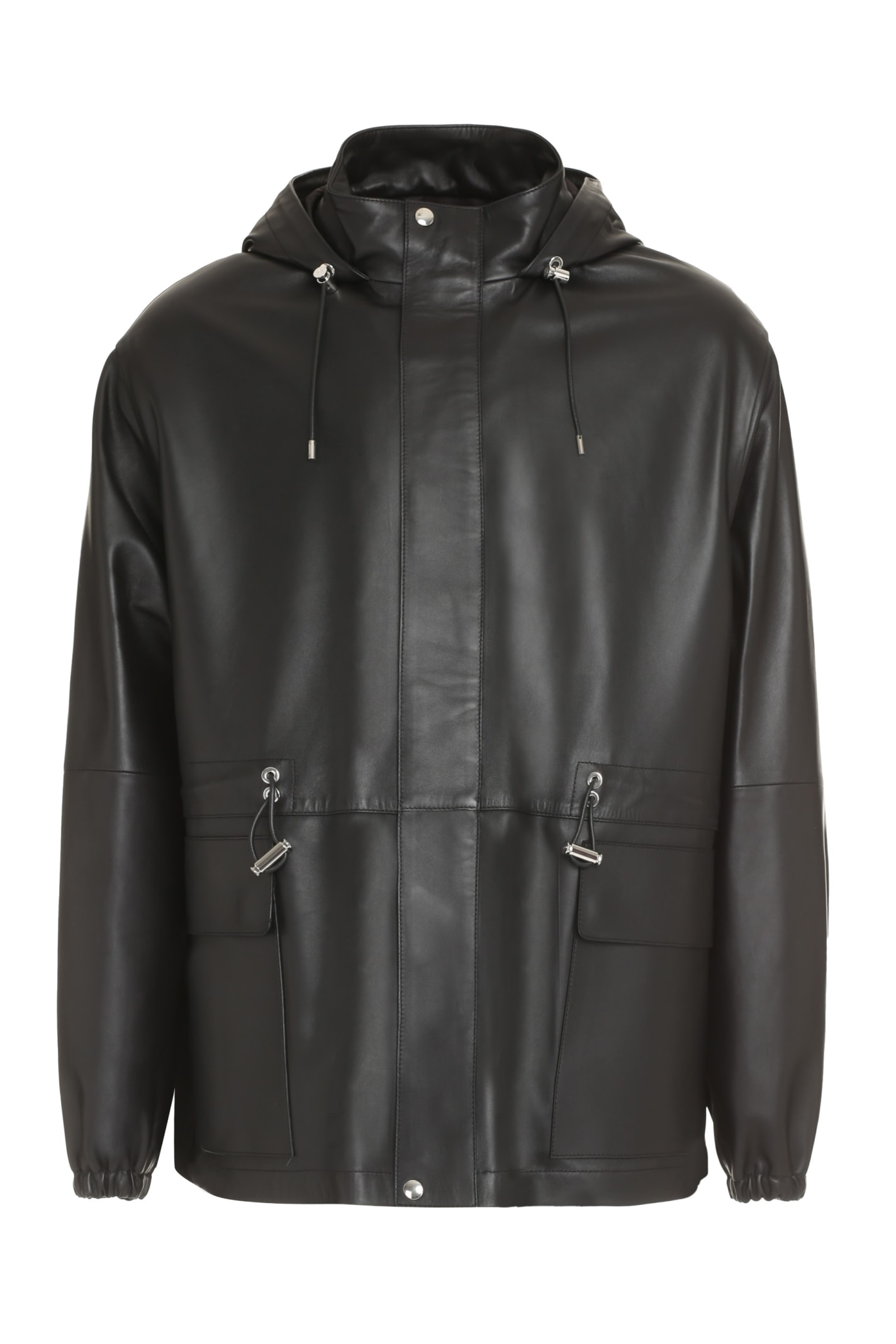 Loewe Hooded Leather Jacket