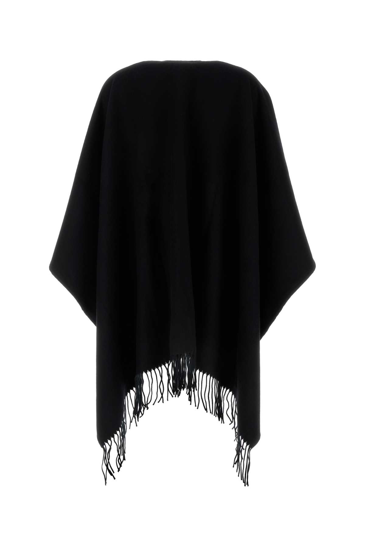 Shop Valentino Black Cashmere Cape In Nero