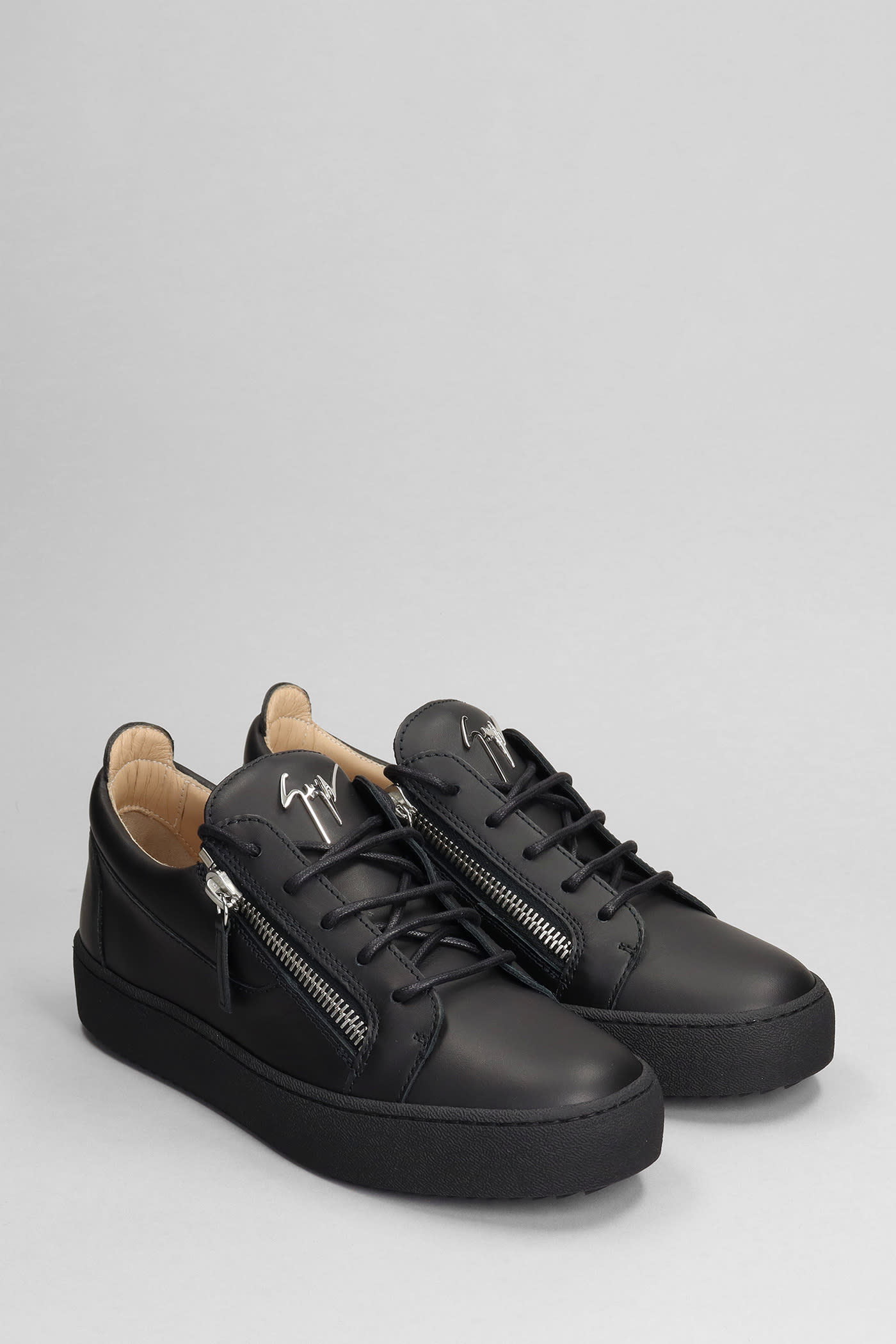 Giuseppe Zanotti Frankie Sneakers In Black Leather In Black
