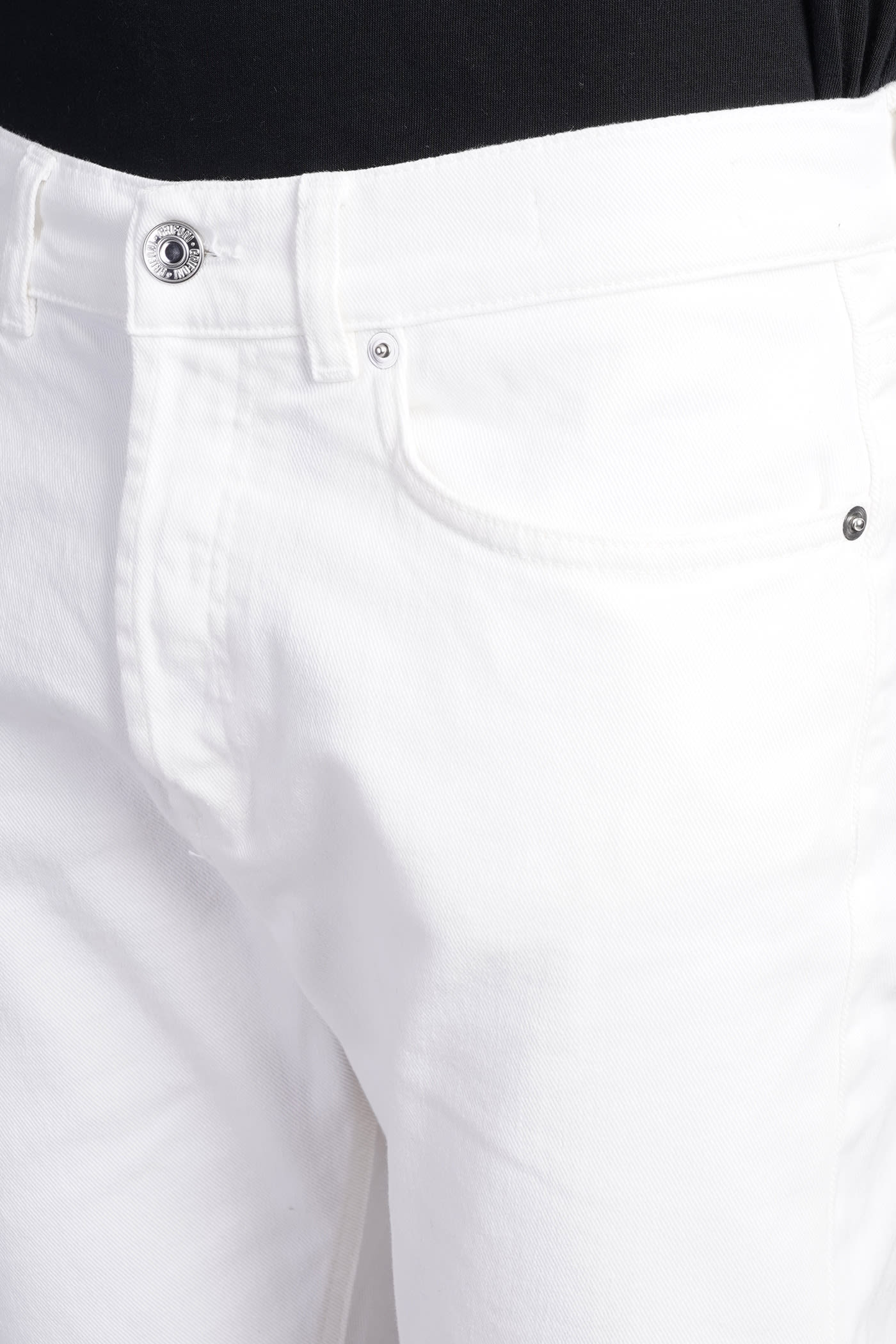 Mauro Grifoni Jeans In White Cotton In Yellow Cream